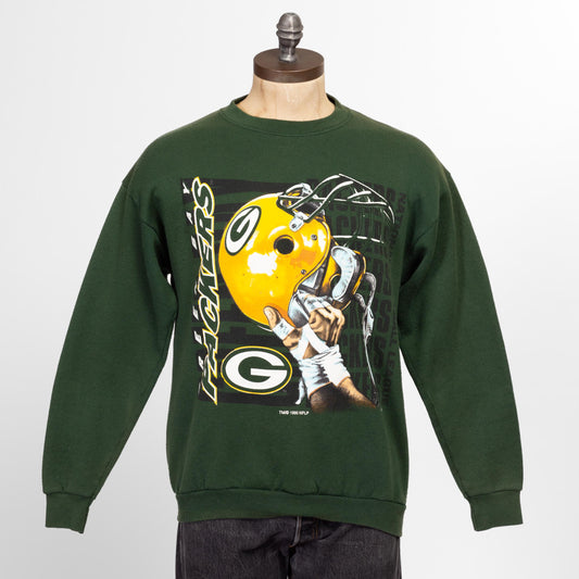 Medium 90s Green Bay Packers Sweatshirt | Vintage NFL Football Logo 7 Graphic Crewneck Pullover Sweater