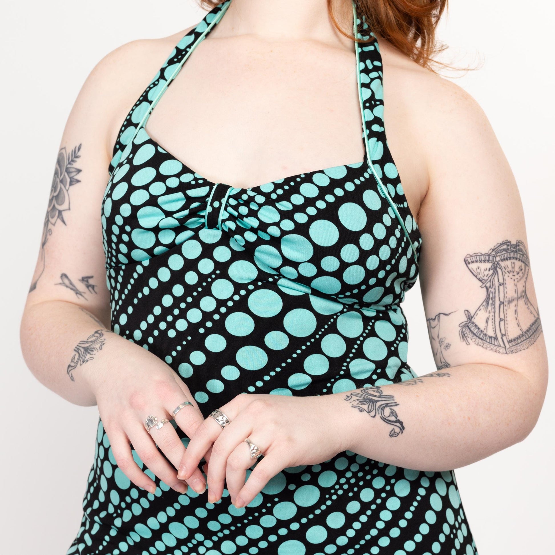 Large 90s Pinup Polka Dot Halter Dress Large 90s Pinup Polka Dot Halter Dress