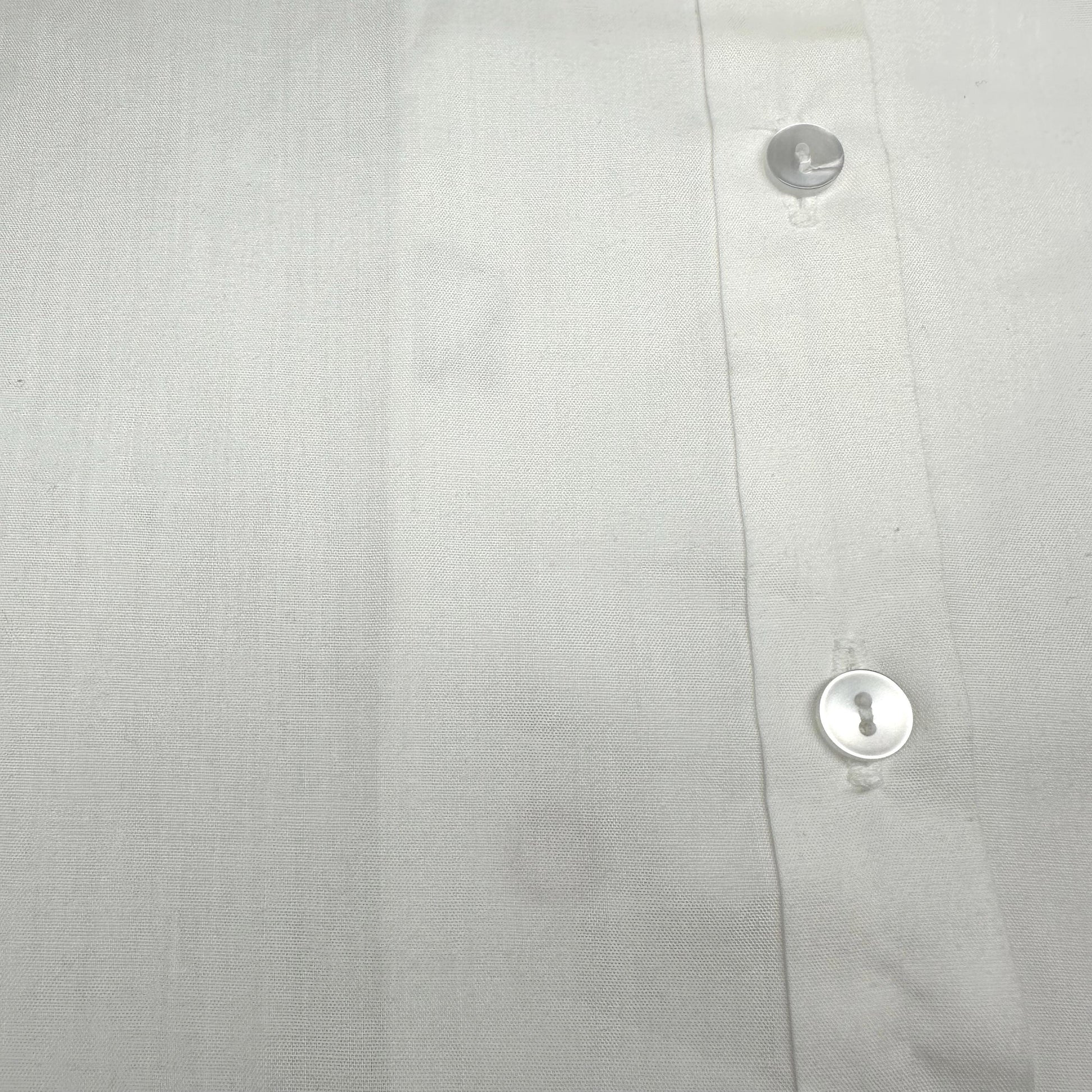 Large 70s White Balloon Sleeve Lace Trim Peasant Blouse | Vintage 3/4 Sleeve Boho Button Up Collared Shirt