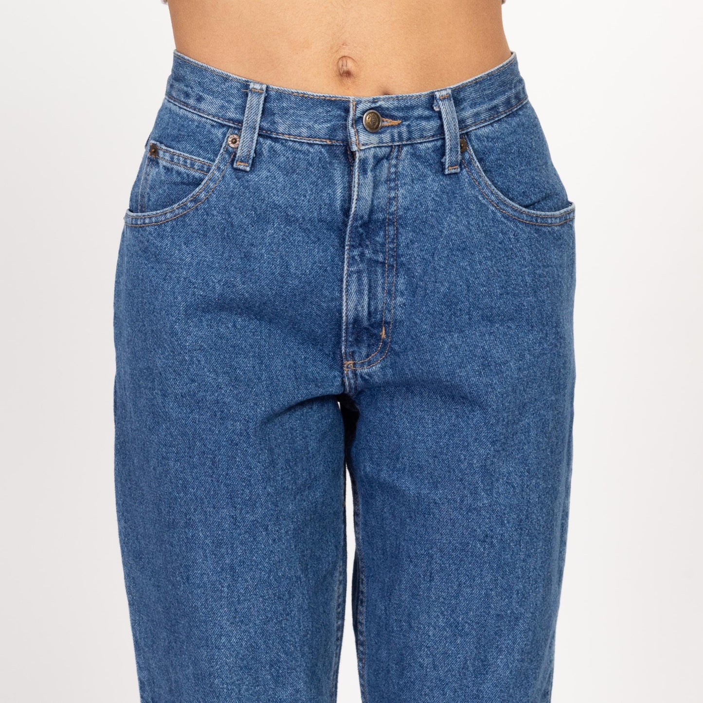 Small 90s Zena High Waisted Jeans 27" | Vintage Stonewash Denim Tapered Leg Mom Jeans