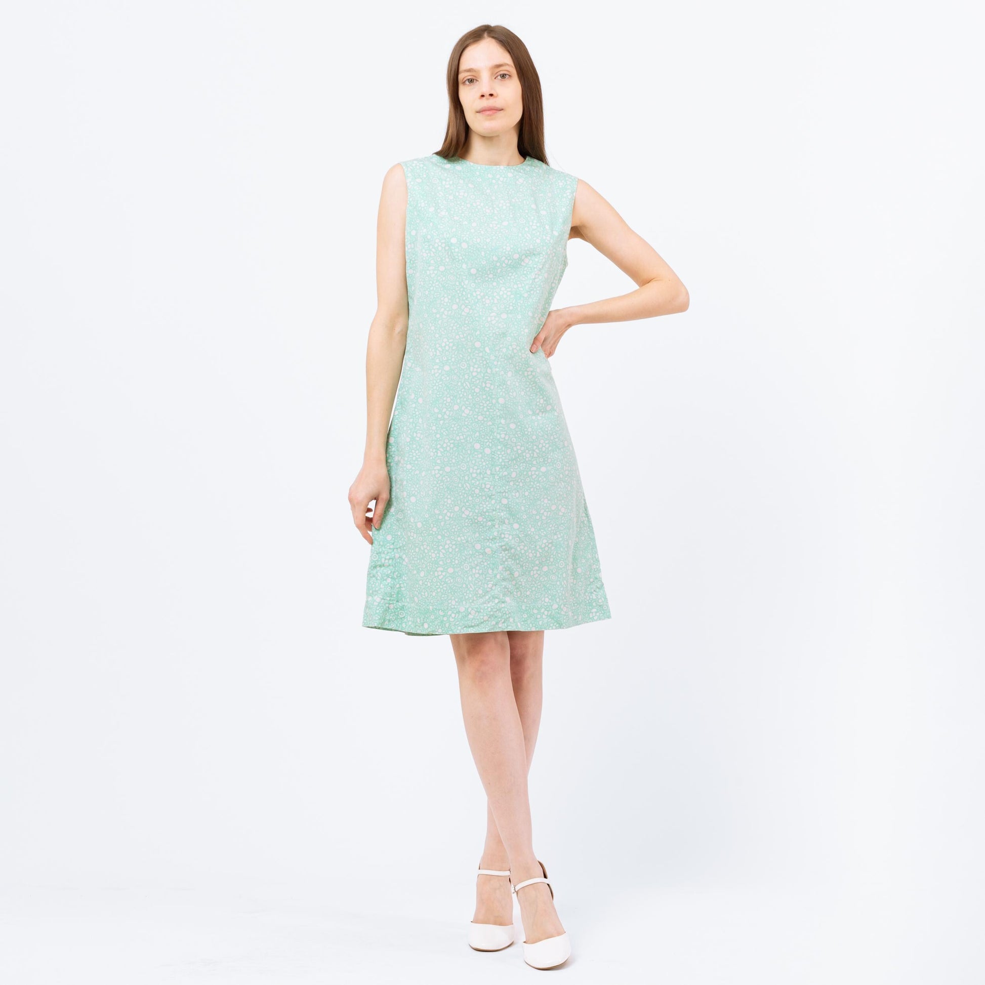 Medium 60s Mint Green Psychedelic Floral Mini Shift Dress Medium 60s Mint Green Psychedelic Floral Mini Shift Dress