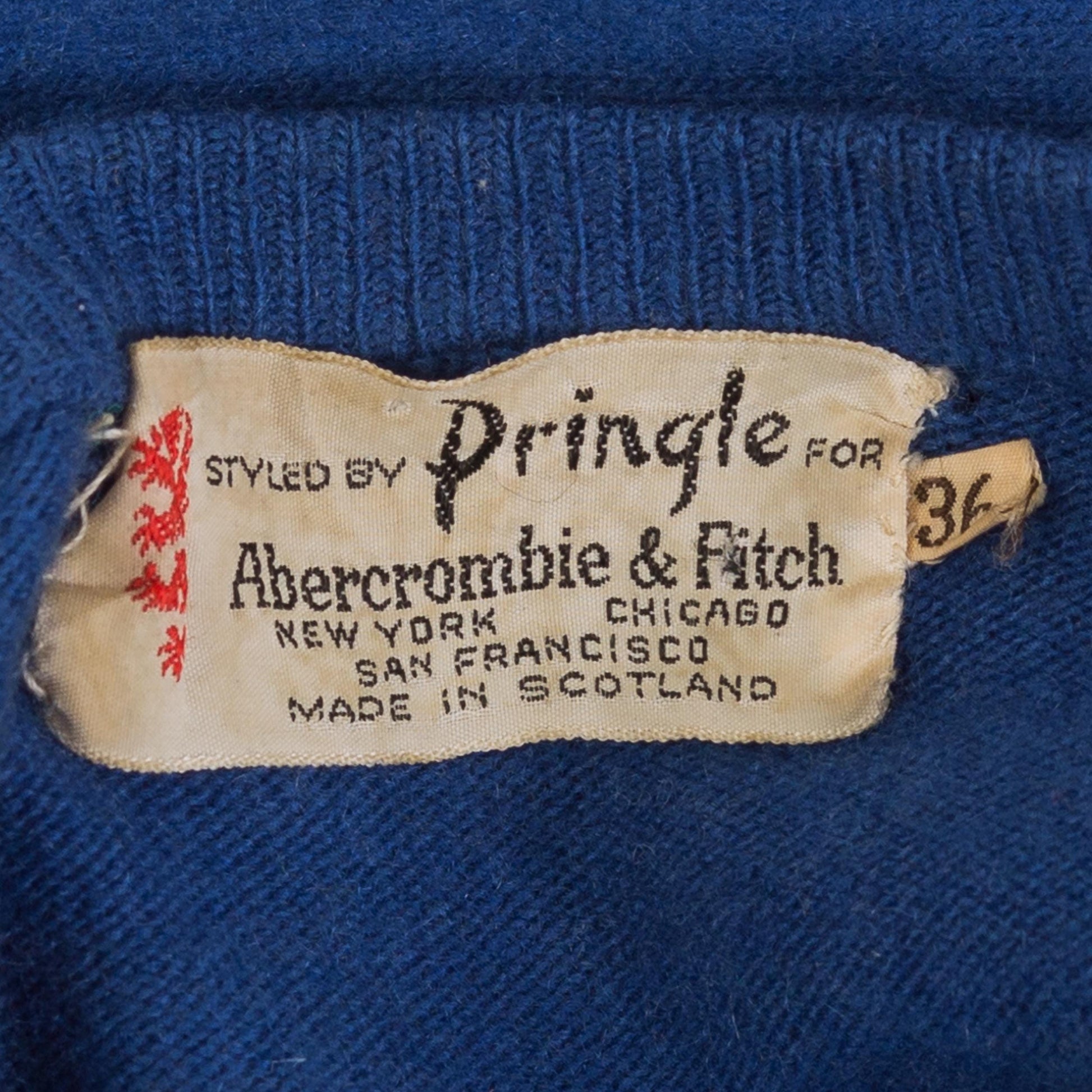 Vintage 1950s Abercrombie & Fitch Royal Blue Cashmere Sweater - Medium | 50s Pringle Of Scotland Retro Soft Wool Cropped Knit Top