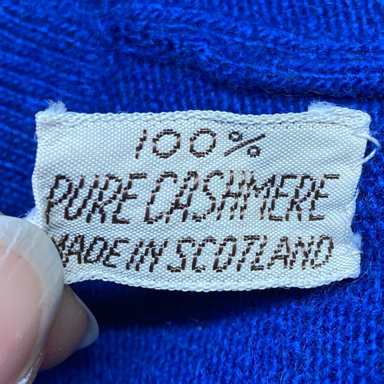 Vintage 1950s Abercrombie & Fitch Royal Blue Cashmere Sweater - Medium | 50s Pringle Of Scotland Retro Soft Wool Cropped Knit Top