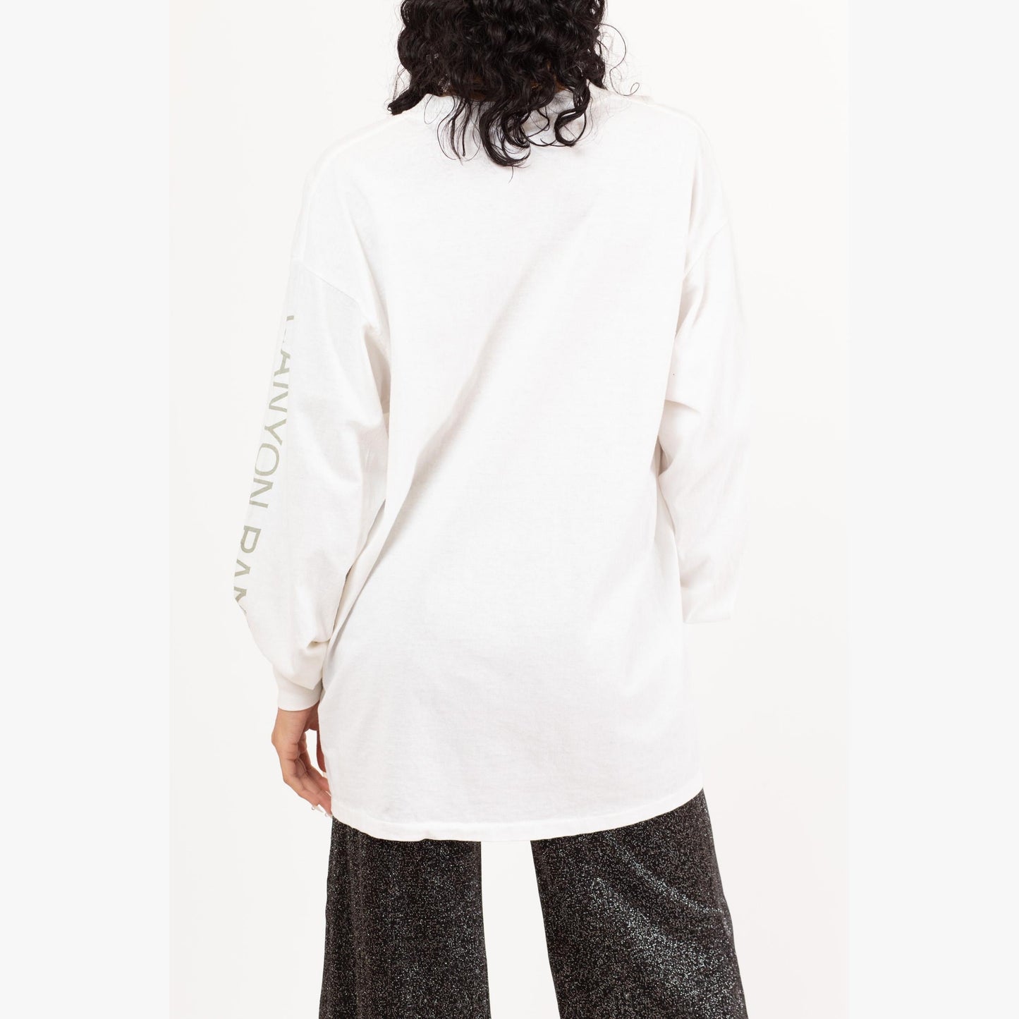 Vintage 90s Hiking Boot Long Sleeve T Shirt - Men's XL | White Shoe Graphic Cotton Crew Neck Tee