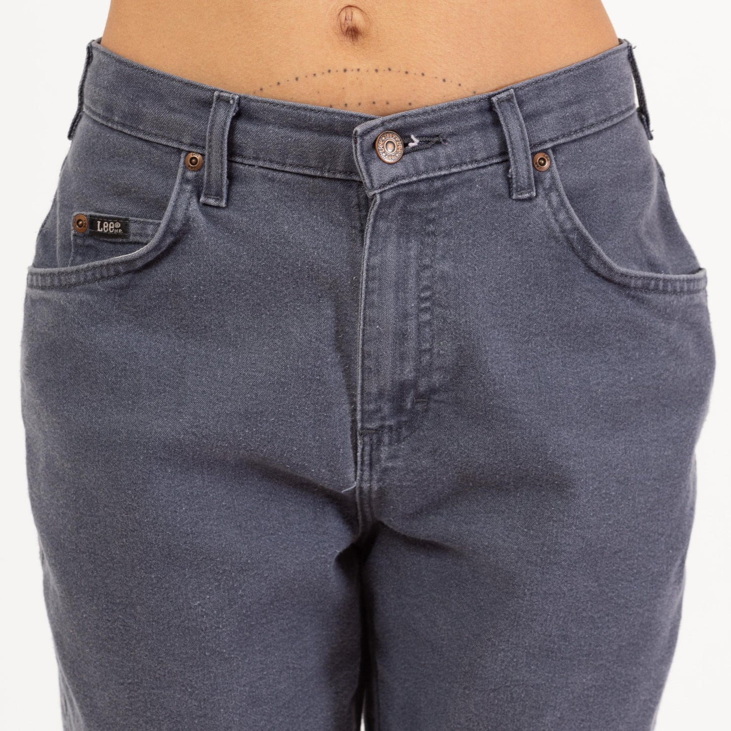 Vintage 90s Lee Soft Slate Blue High Waisted Jeans - Petite Medium, 27.5” Waist | Denim Tapered Leg Mom Jeans