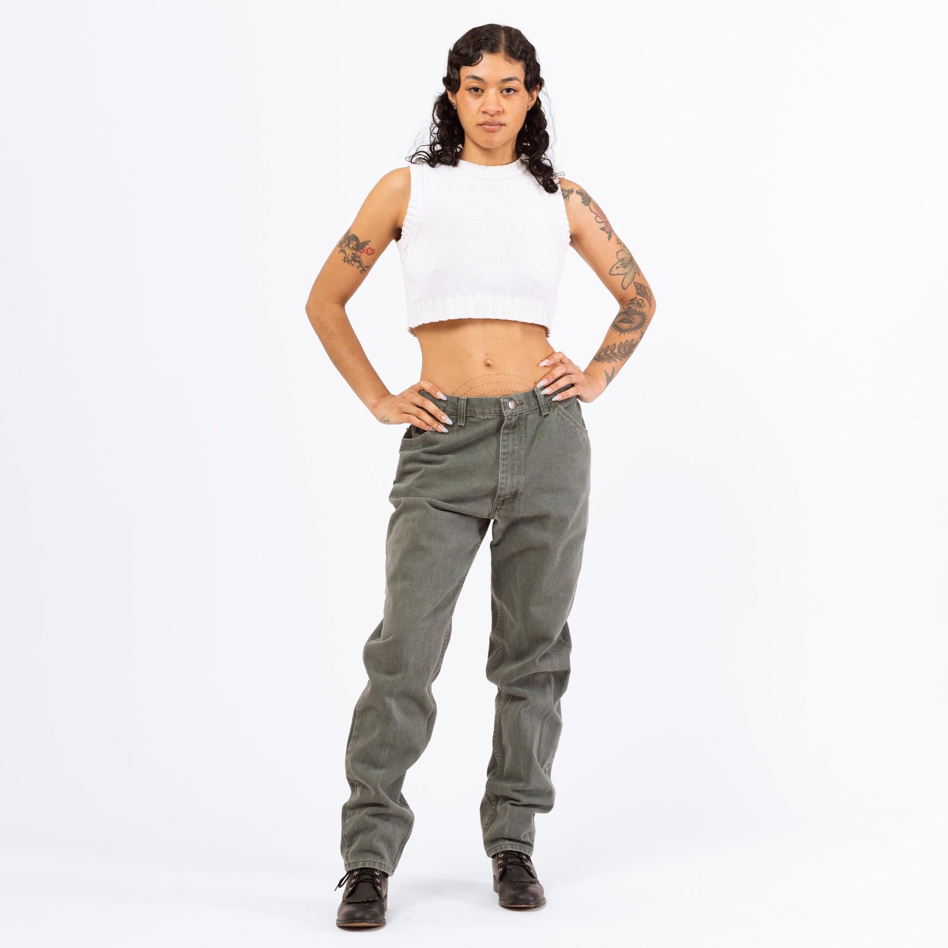 Vintage 90s Wrangler Soft Sage Green High Waisted Jeans - 29.5“ Waist | Vintage Denim Tapered Leg Mom Jeans