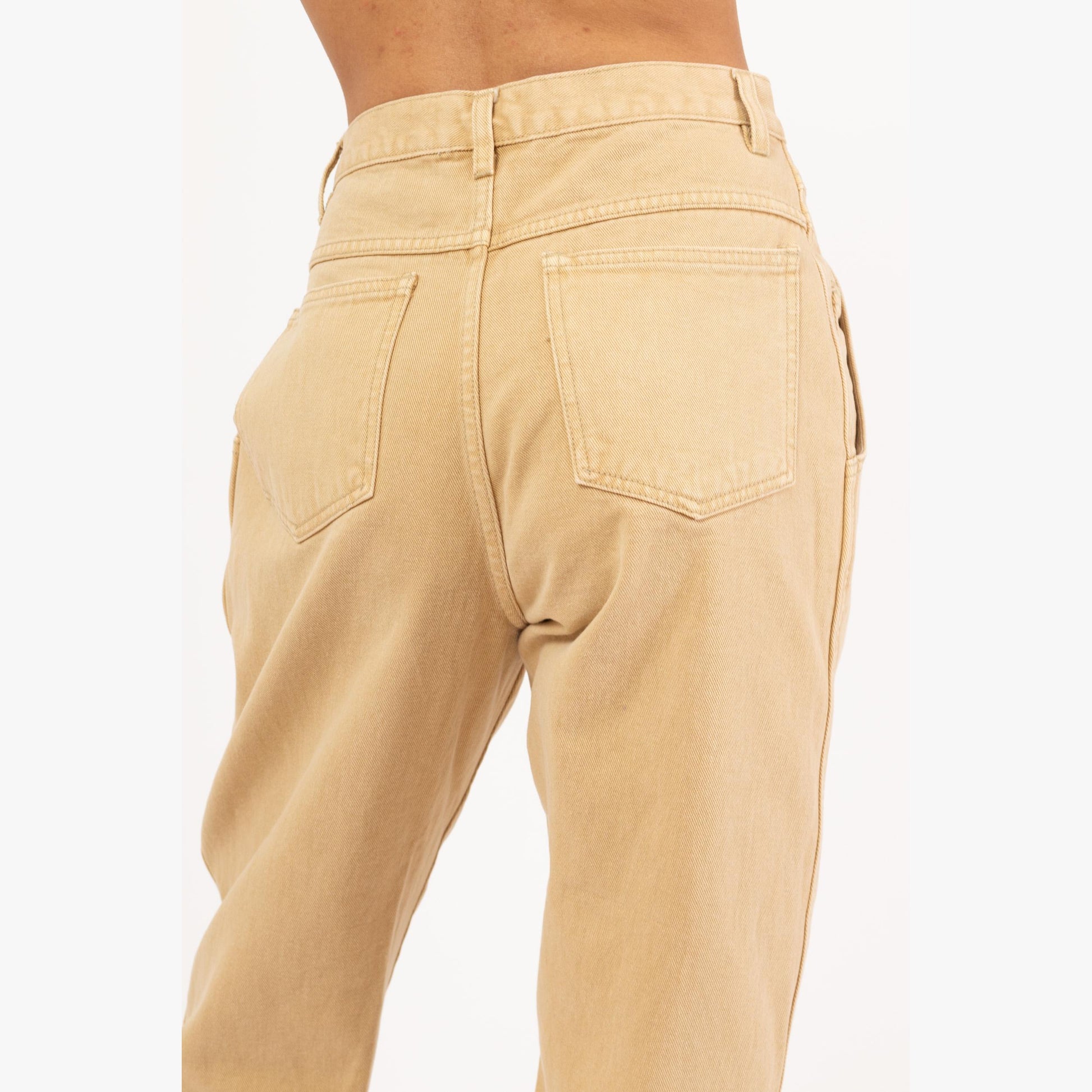 Vintage 80s Forenza High Waisted Tan Jeans - Medium, 27.5” Waist | Pleated Denim Tapered Leg Mom Jeans