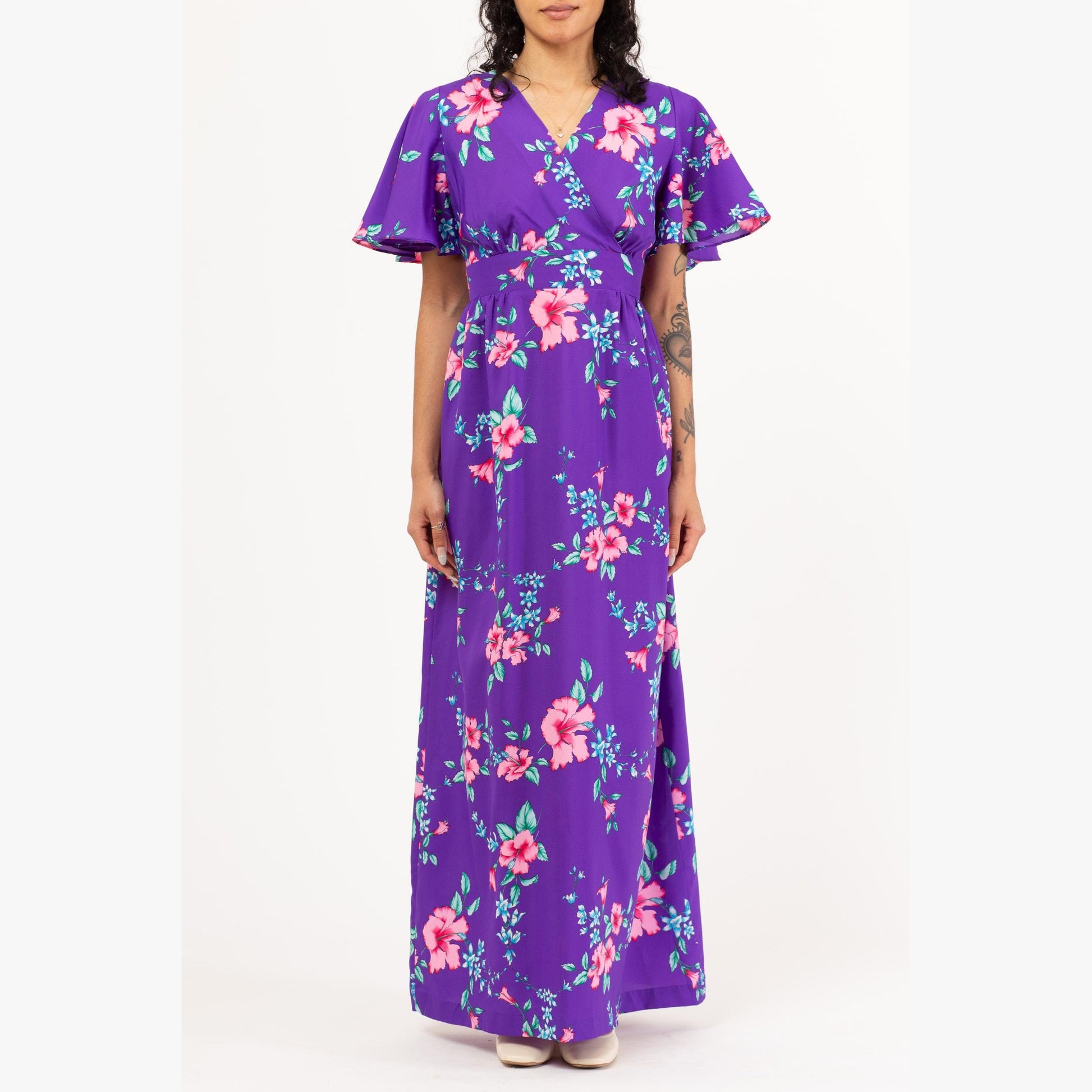 hawaiian flower maxi dress Red Floral Cottagecore Vintage-Inspired Long Sleeve Hawaiian Dress Lace Trim 6761/750 8