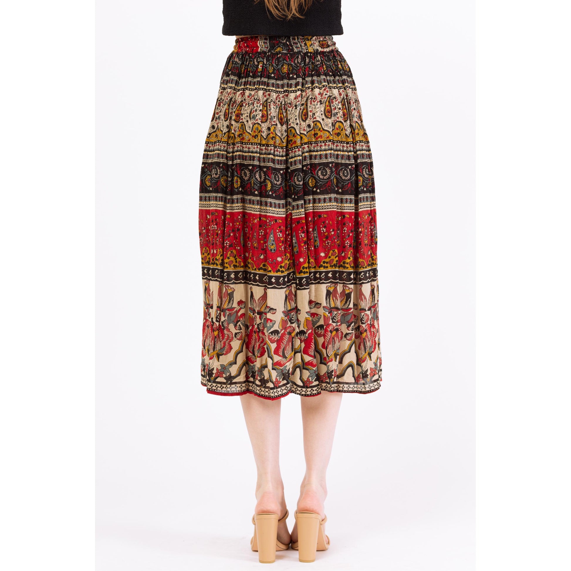 Vintage 90s Boho Midi Broomstick Skirt – XS to Small | Flowy Grunge Skirt, Y2K Fairycore, Cottagecore Witchy Hippie Festival Outfit