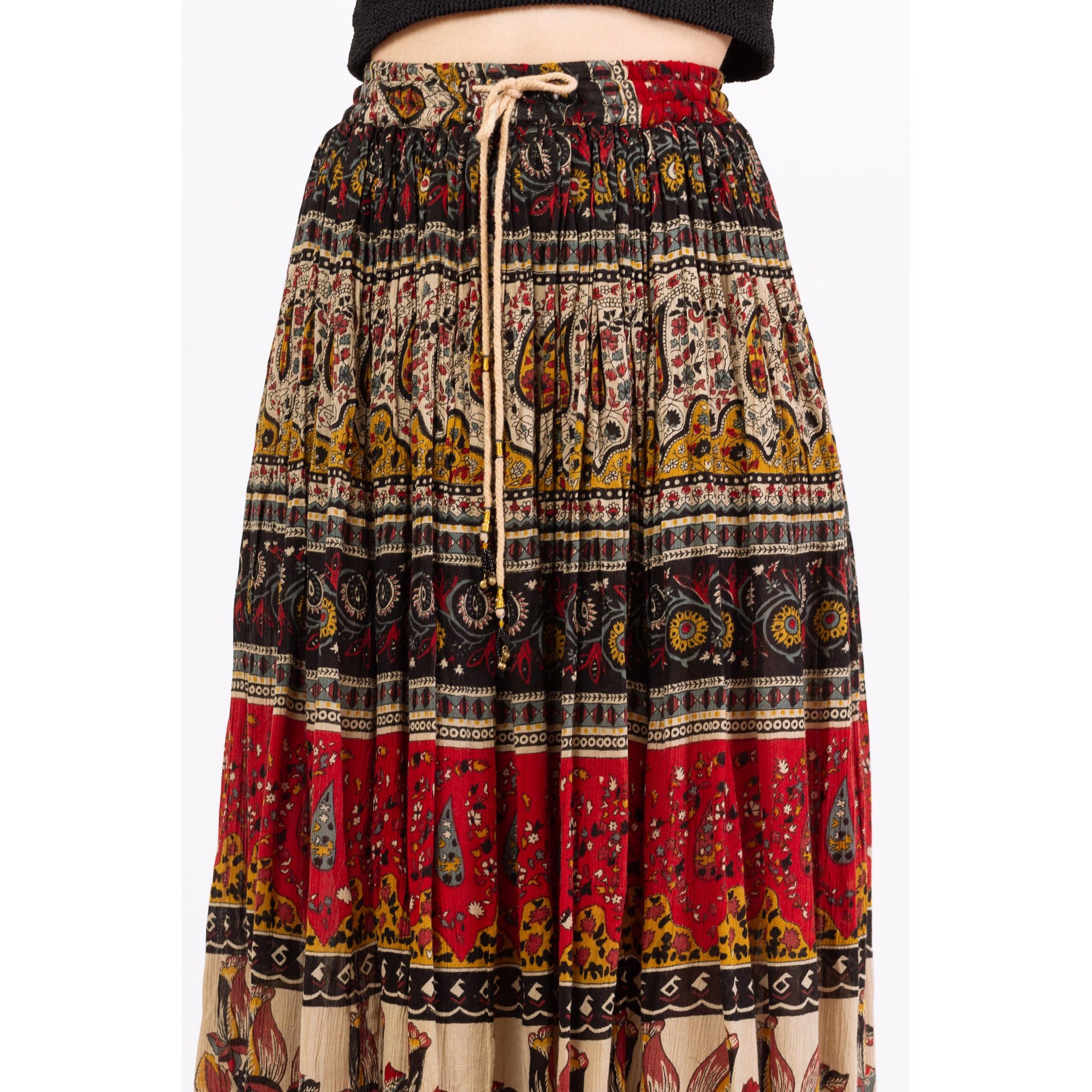 Vintage 90s Boho Midi Broomstick Skirt – XS to Small | Flowy Grunge Skirt, Y2K Fairycore, Cottagecore Witchy Hippie Festival Outfit