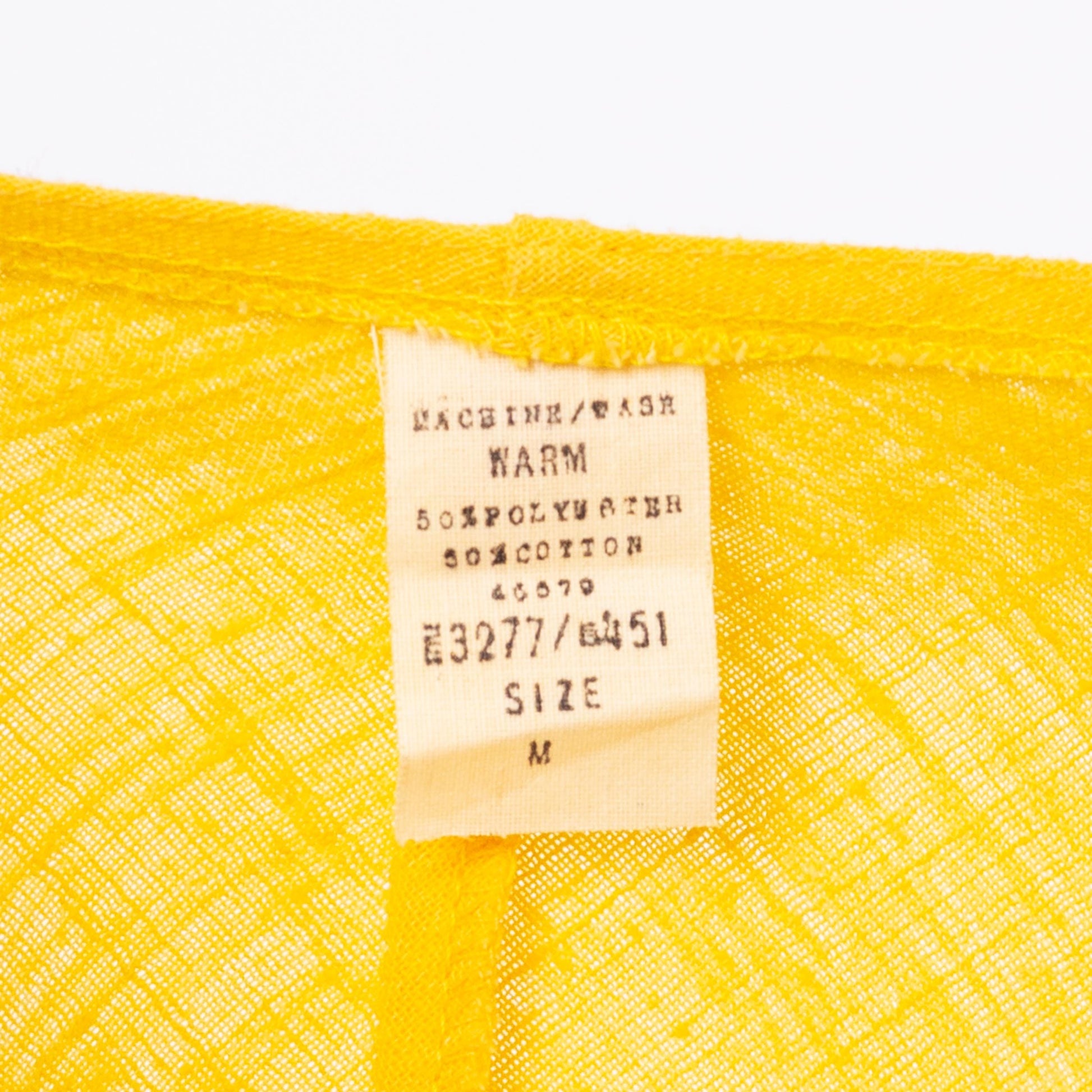 Vintage 70s Boho Yellow Bell Sleeve Hippie Blouse - Medium | Bohemian Floral Trim 3/4 Sleeve Tent Top, Festival Clothing