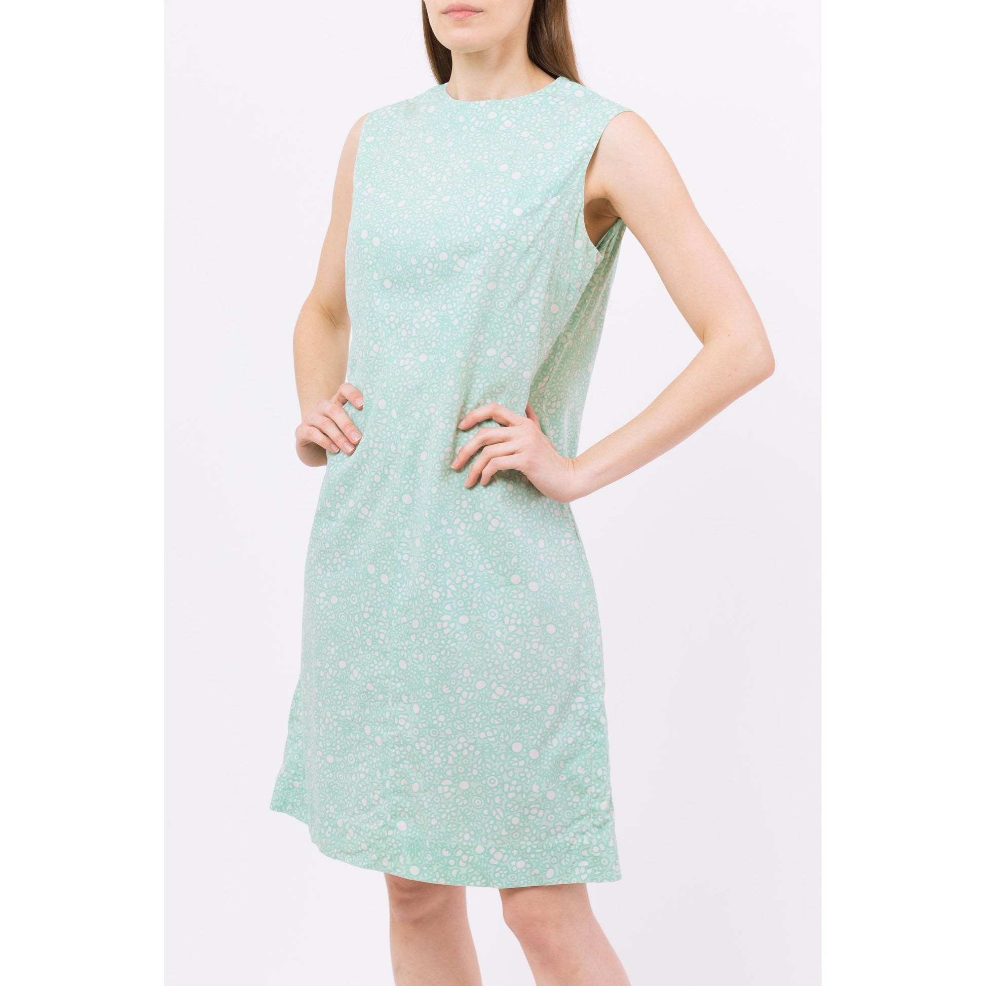 Medium 60s Mint Green Psychedelic Floral Mini Shift Dress Medium 60s Mint Green Psychedelic Floral Mini Shift Dress