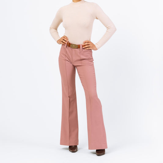 Vintage 70s Dusty Rose Pink Flared Western Pants - Small | H Bar C Ranchwear Trousers, 1970s High Waisted Bootcut Pants