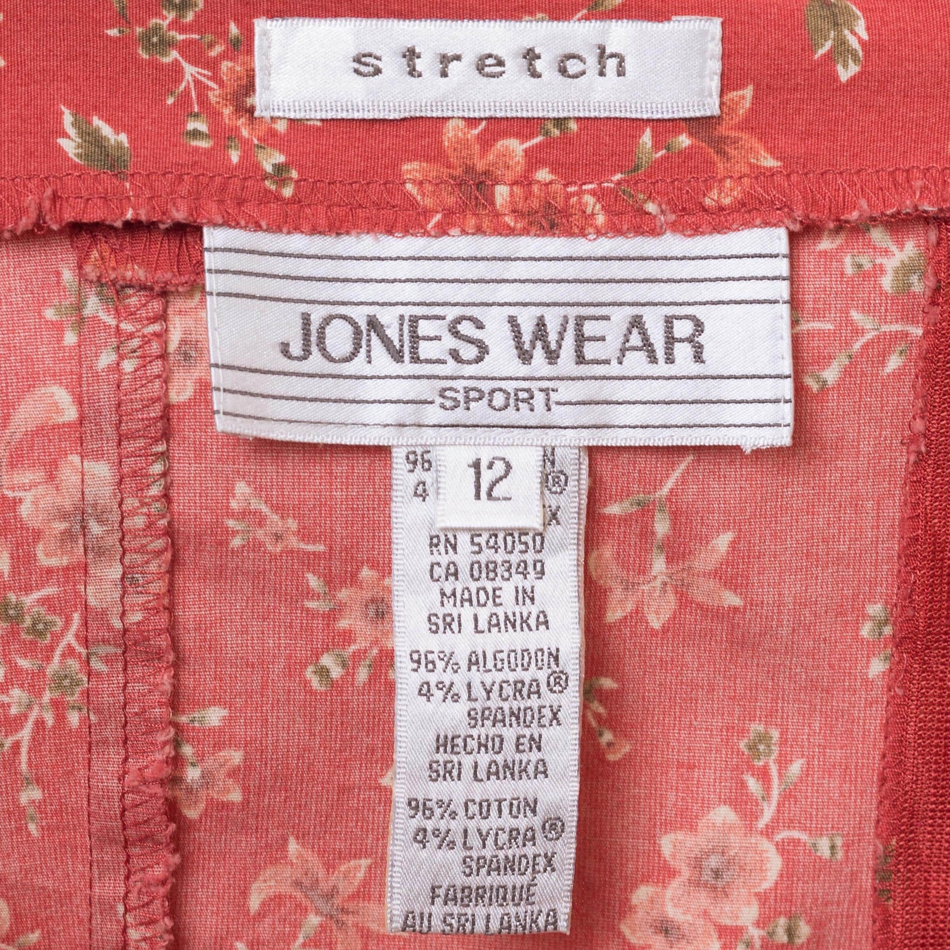 Vintage 90s Red Floral Stretchy Cotton Blend Tank Top - Large | Vintage Boho Square Neck Cropped Blouse