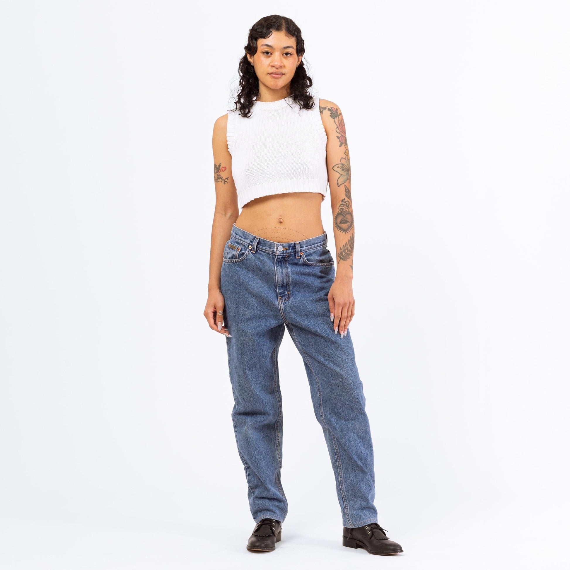 Vintage 90s Calvin Klein Stonewashed Denim Jeans - 30” Waist | CK High Waisted Tapered Leg Mom Jeans
