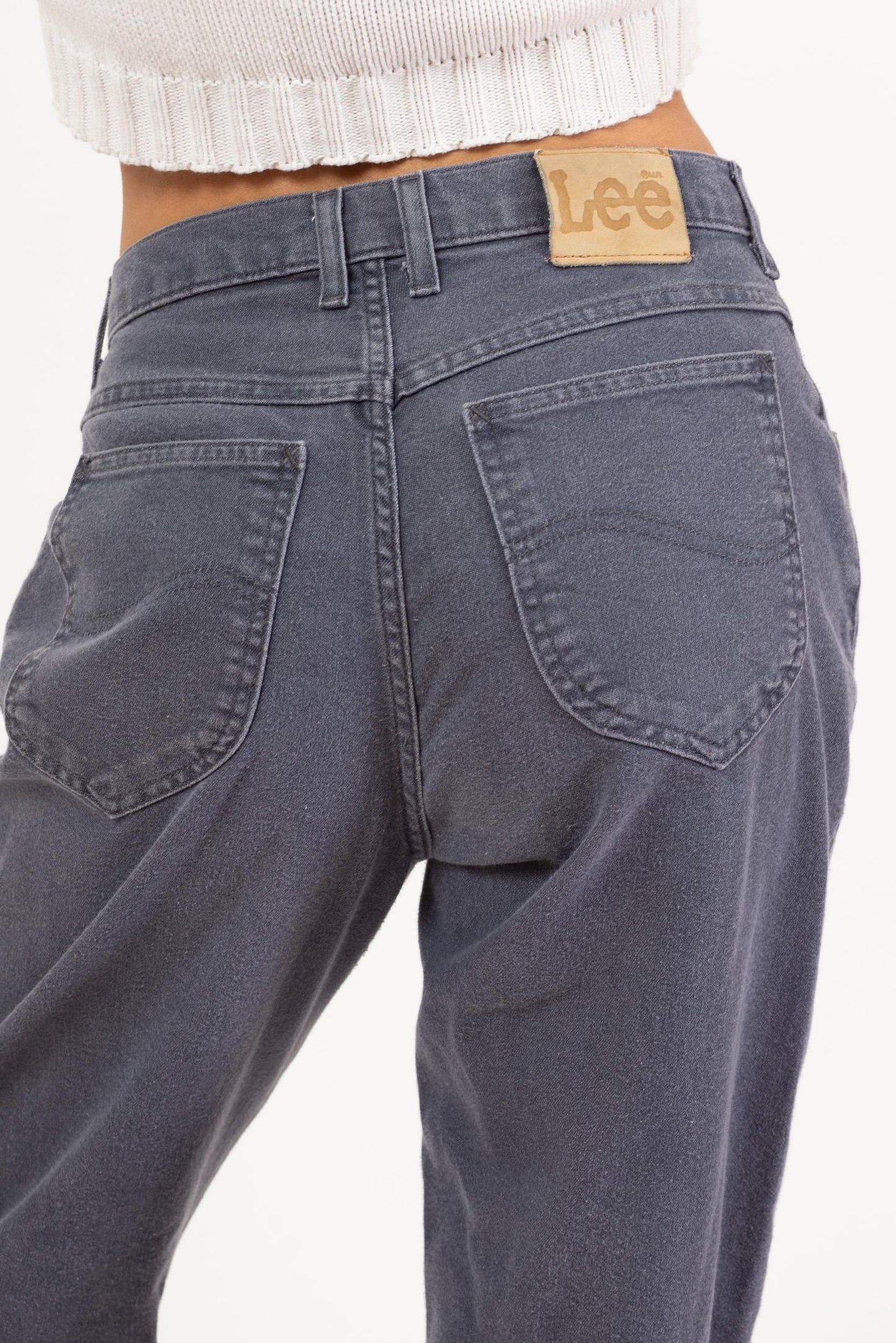 Vintage 90s Lee Soft Slate Blue High Waisted Jeans - Petite Medium, 27.5” Waist | Denim Tapered Leg Mom Jeans