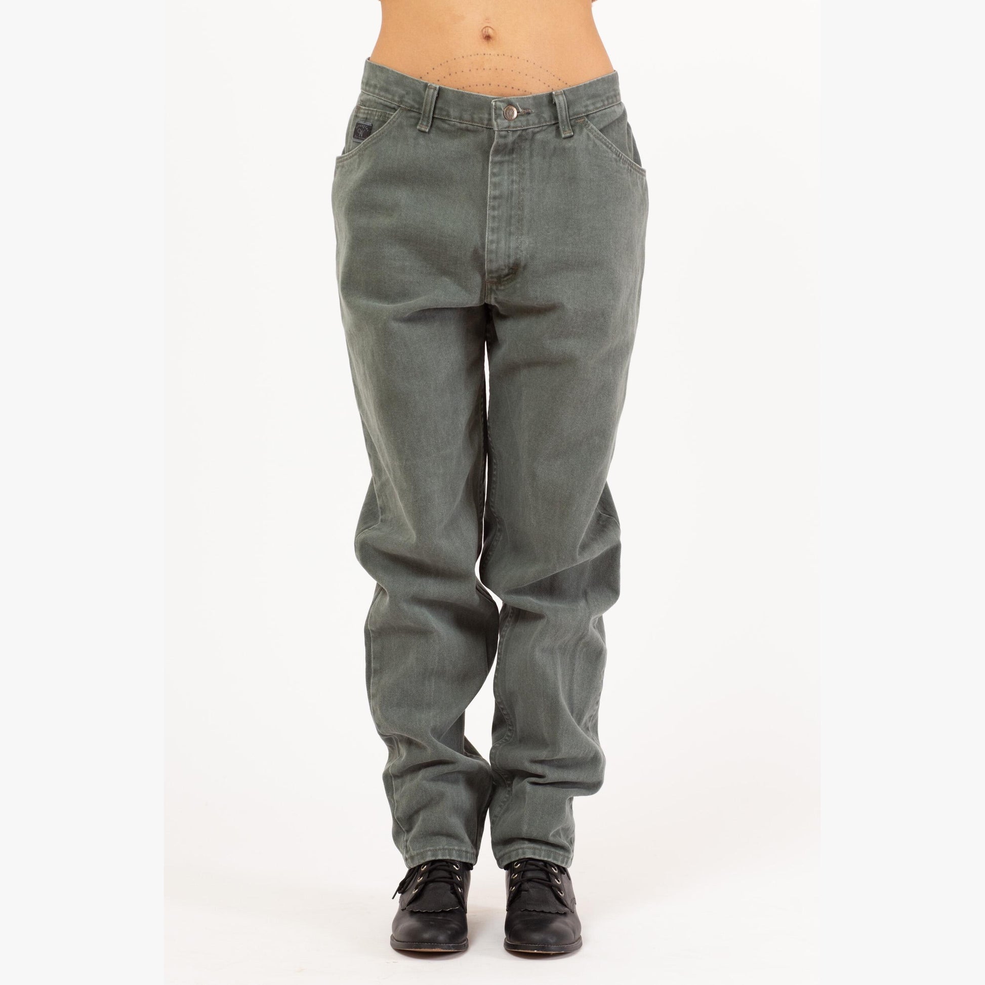 Vintage 90s Wrangler Soft Sage Green High Waisted Jeans - 29.5“ Waist | Vintage Denim Tapered Leg Mom Jeans