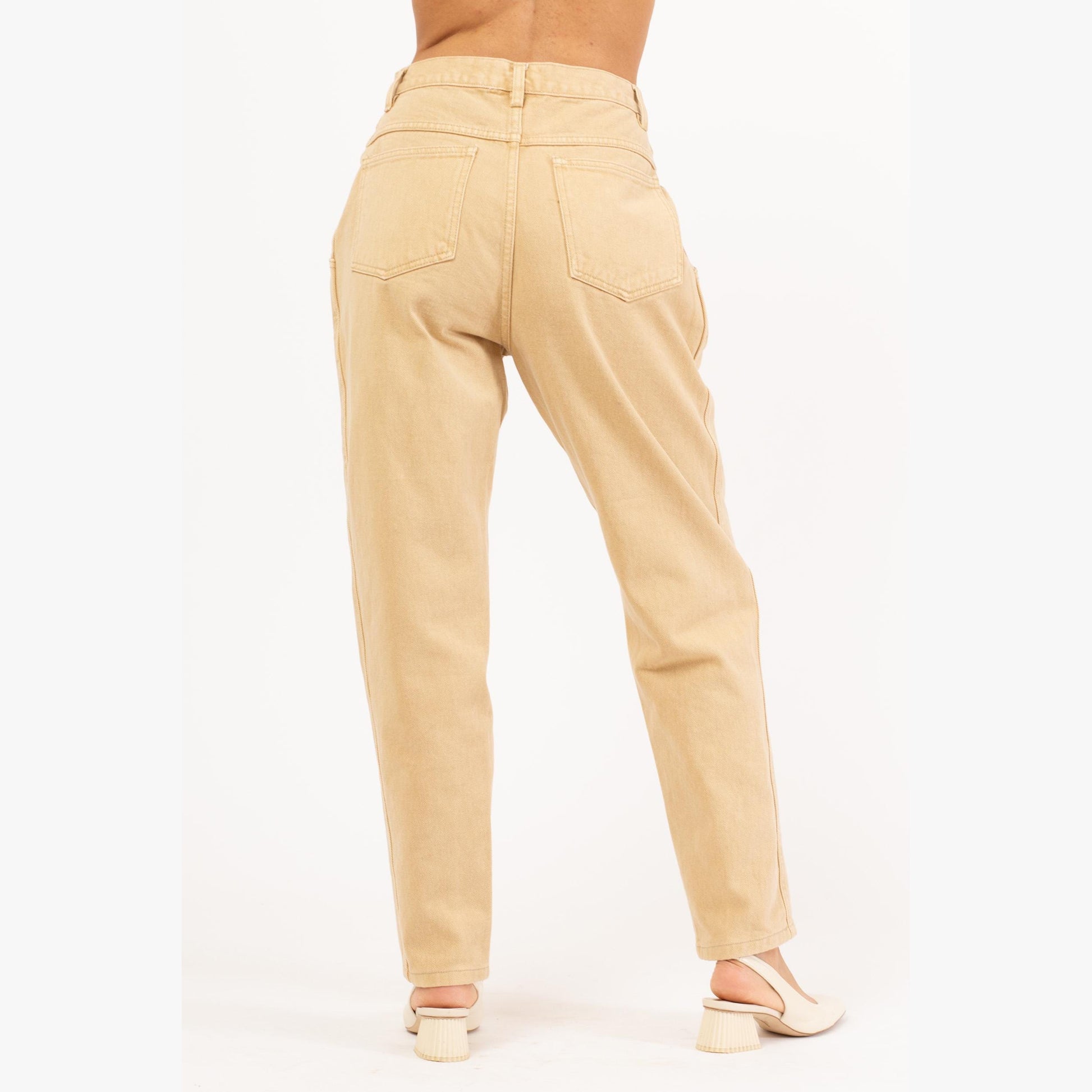 Vintage 80s Forenza High Waisted Tan Jeans - Medium, 27.5” Waist | Pleated Denim Tapered Leg Mom Jeans