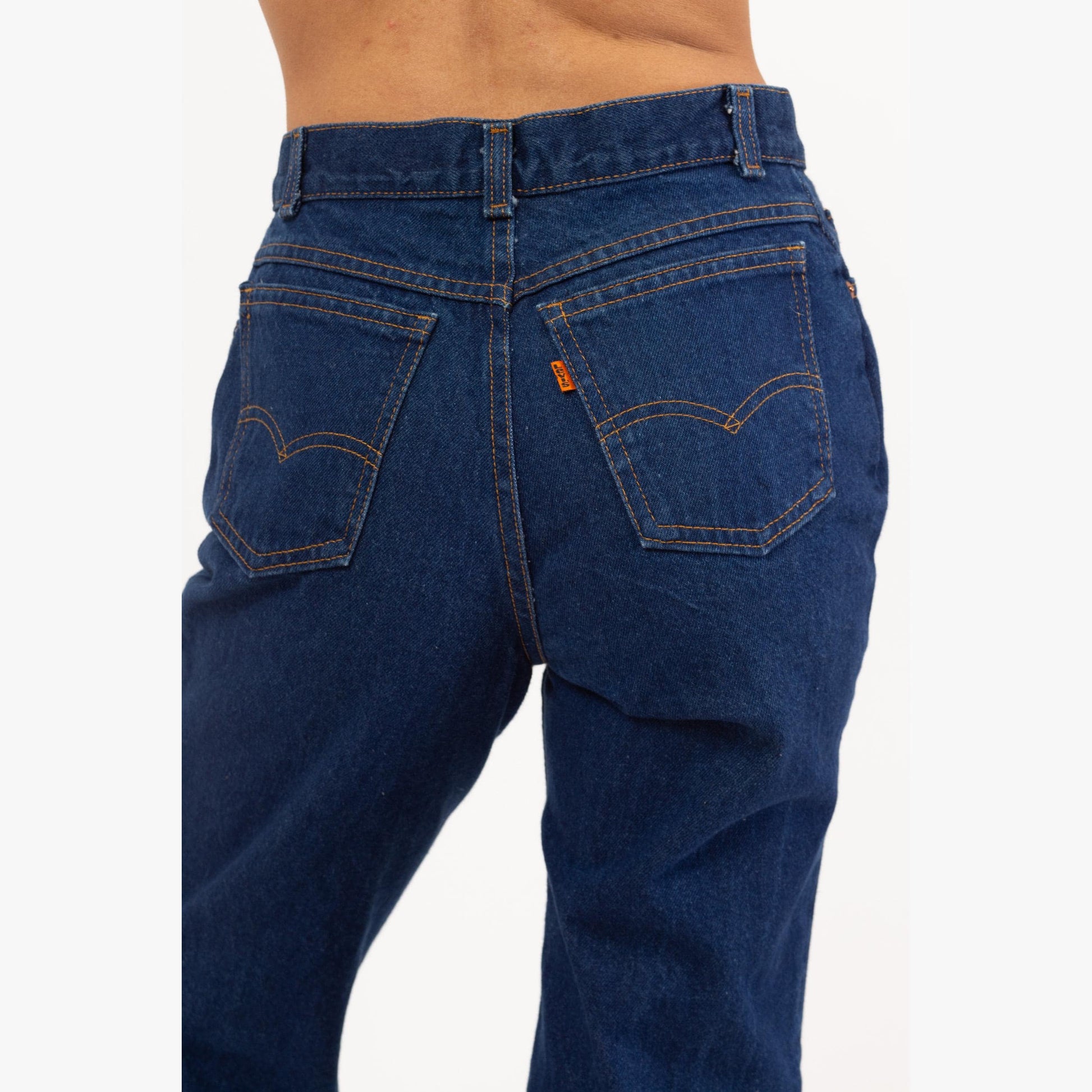 Vintage 80s Levi's Orange Tab High Waisted Jeans - Medium, 29” Waist | Dark Wash Tapered Leg Denim Long Inseam Mom Jeans