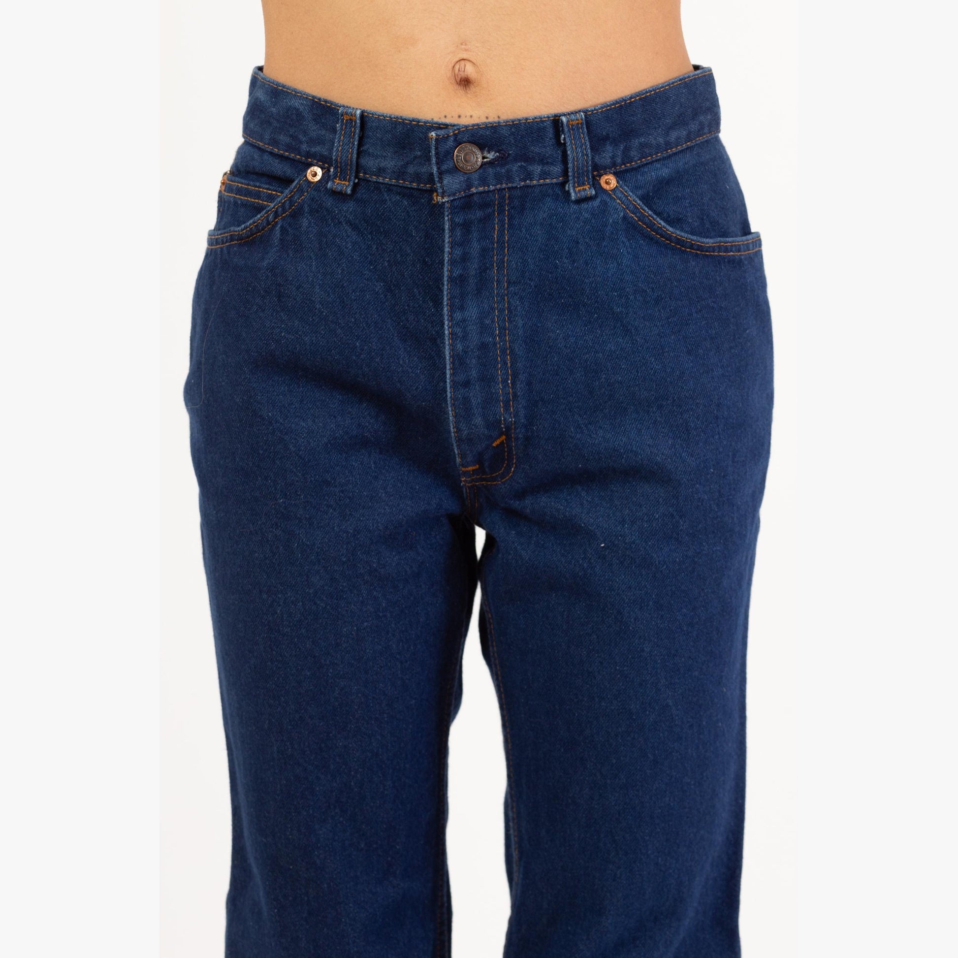 Vintage 80s Levi's Orange Tab High Waisted Jeans - Medium, 29” Waist | Dark Wash Tapered Leg Denim Long Inseam Mom Jeans