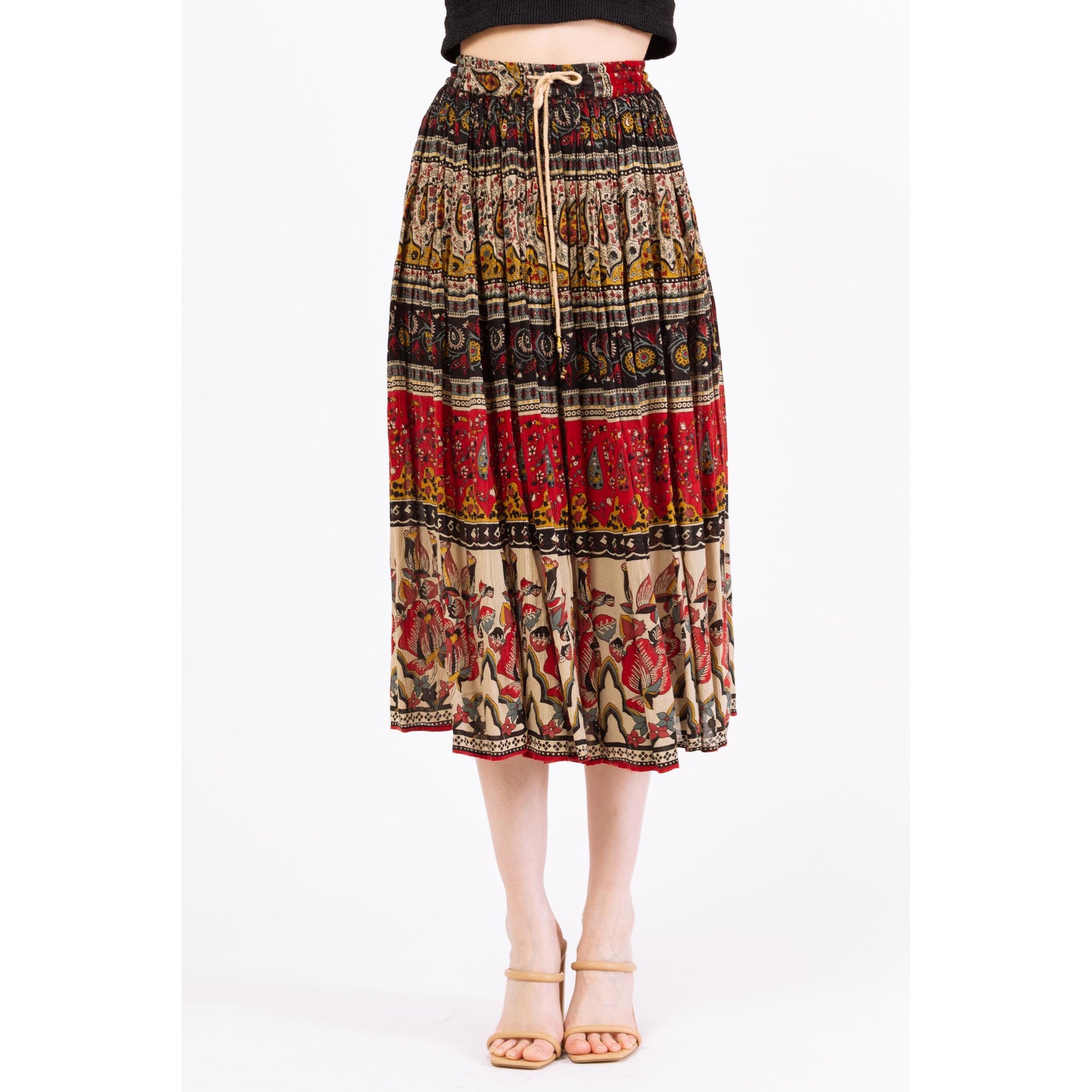 Vintage 90s Boho Midi Broomstick Skirt – XS to Small | Flowy Grunge Skirt, Y2K Fairycore, Cottagecore Witchy Hippie Festival Outfit