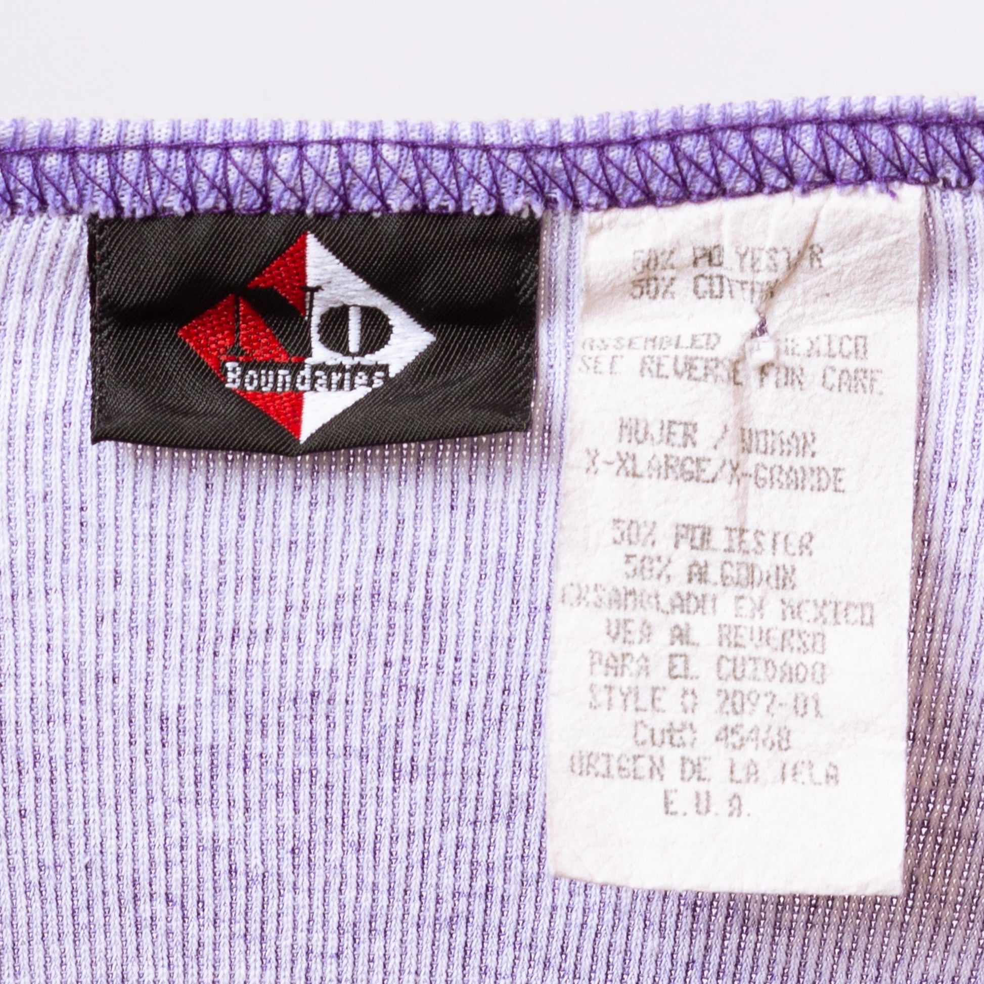 Vintage 90s Purple Gradient Long Sleeve Top - Extra Large | Ombre Stripe Scoop Neck Fitted Y2K Shirt