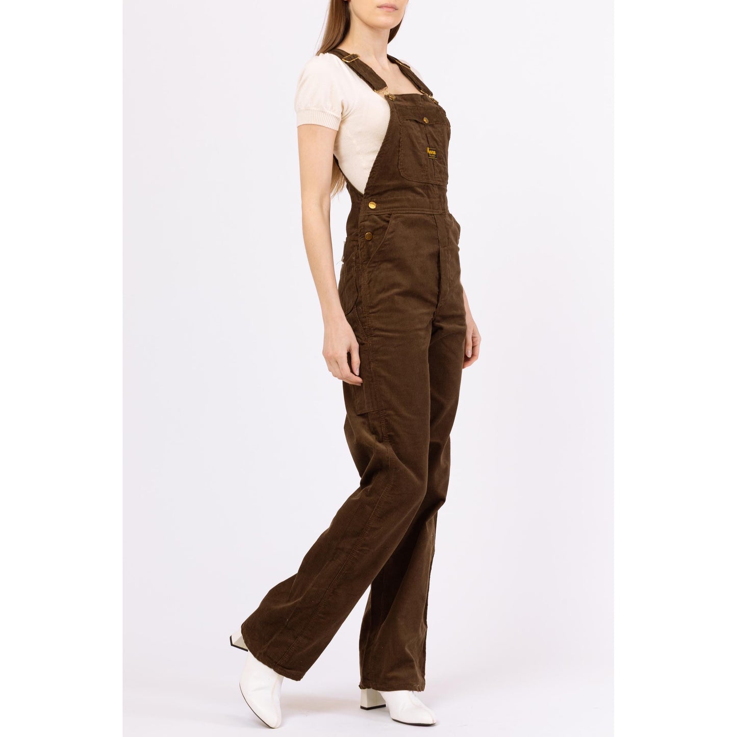 Vintage 60s 70s Washington Dee Cee Brown Corduroy Overalls NWT - XS to Small | 1970s Workwear, Cotton Bib Overall Pants Dungarees
