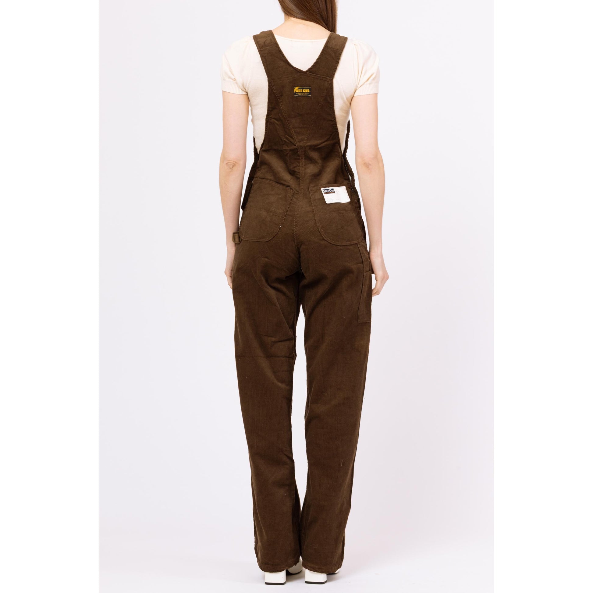 Vintage 60s 70s Washington Dee Cee Brown Corduroy Overalls NWT - XS to Small | 1970s Workwear, Cotton Bib Overall Pants Dungarees