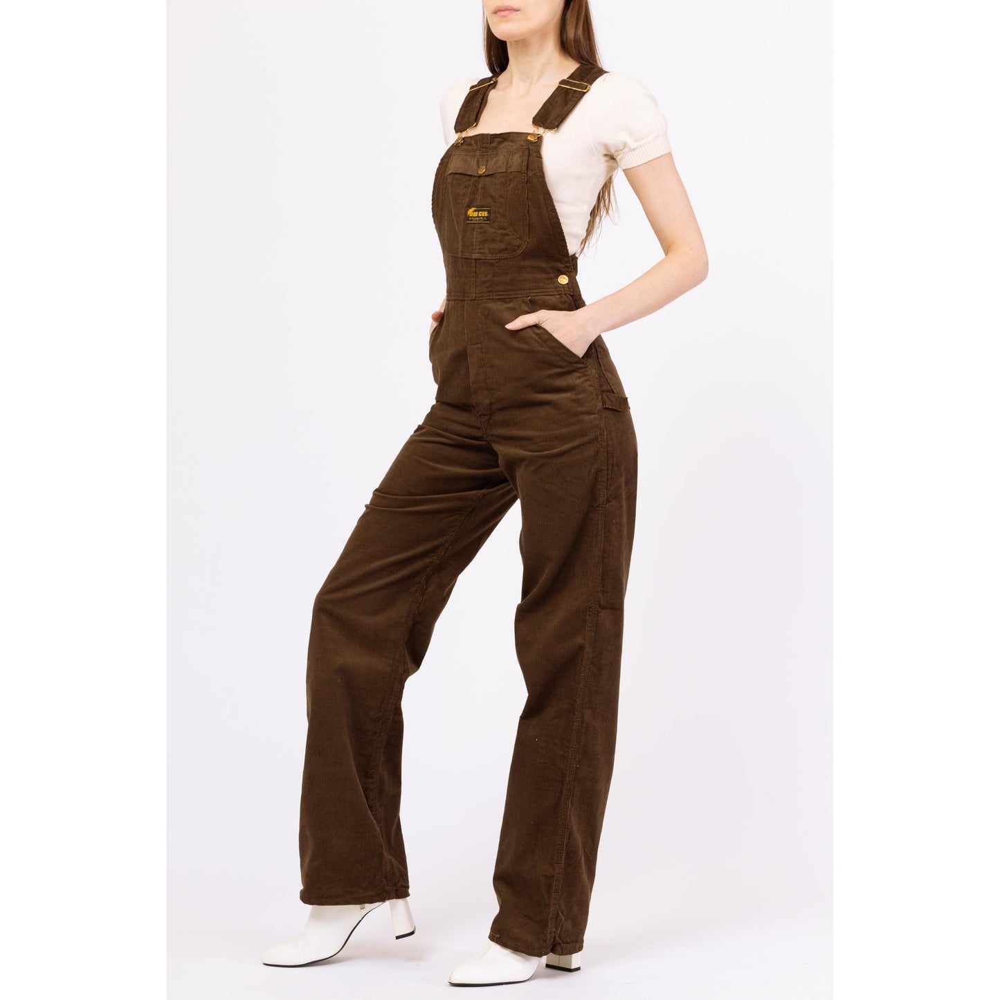 Vintage 60s 70s Washington Dee Cee Brown Corduroy Overalls NWT - XS to Small | 1970s Workwear, Cotton Bib Overall Pants Dungarees