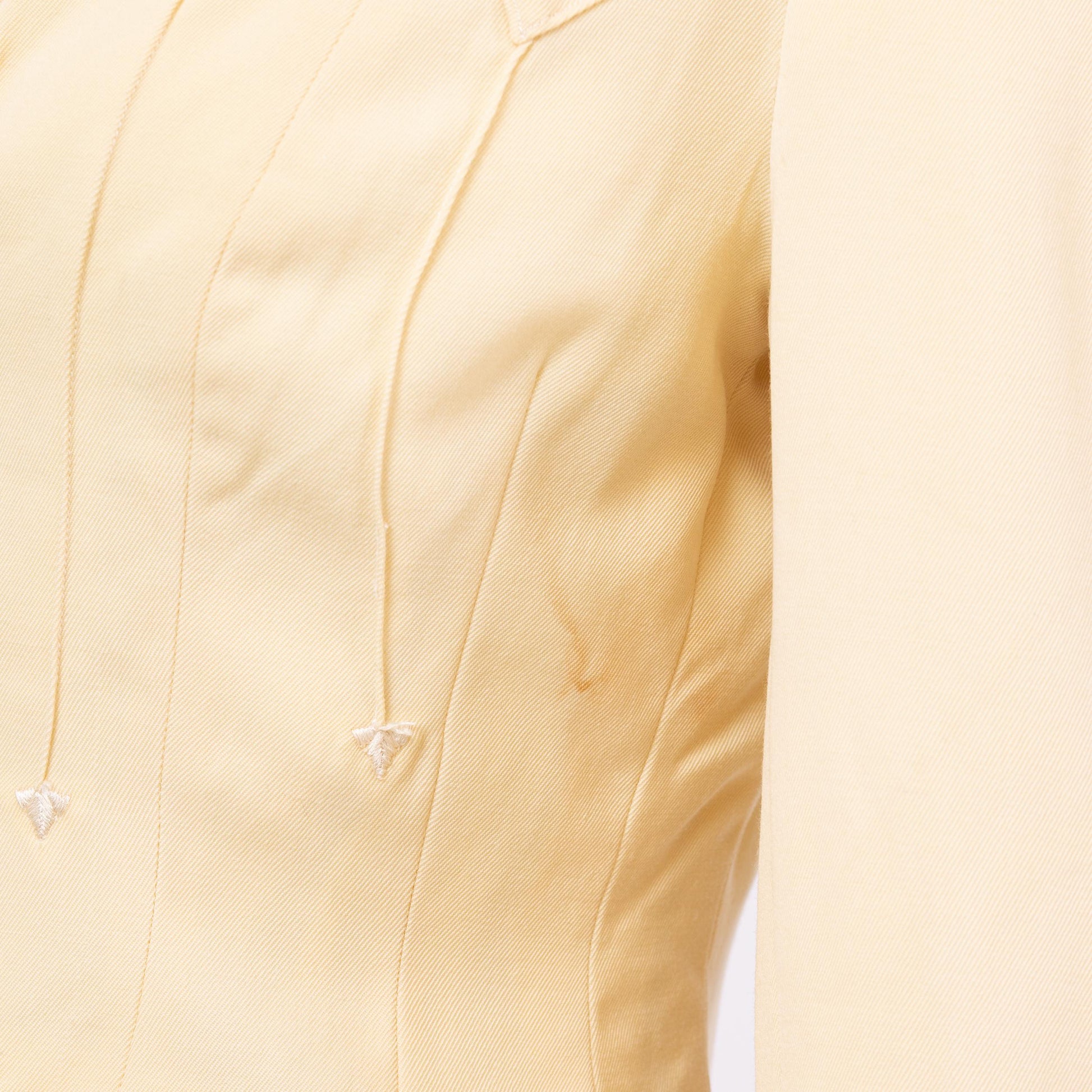 Vintage 1940s Western Cream Gabardine Wool Blazer - Small | 40s 50s Gross Denver Button Up Fitted Waist Rockabilly Suit Jacket