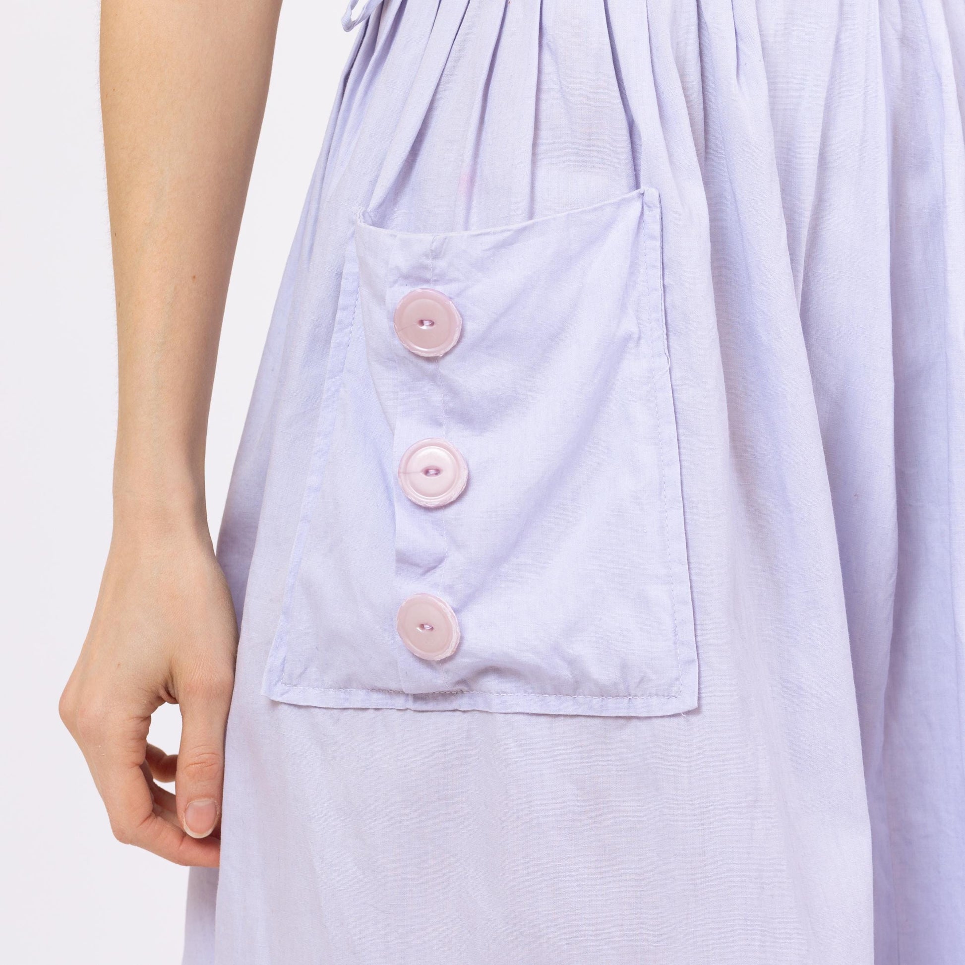 Vintage 40s 50s Pastel Purple Novelty Embroidered Horse Shirtdress - Medium | Retro Short Sleeve Knee Length Shirtwaist Midi Pocket Dress