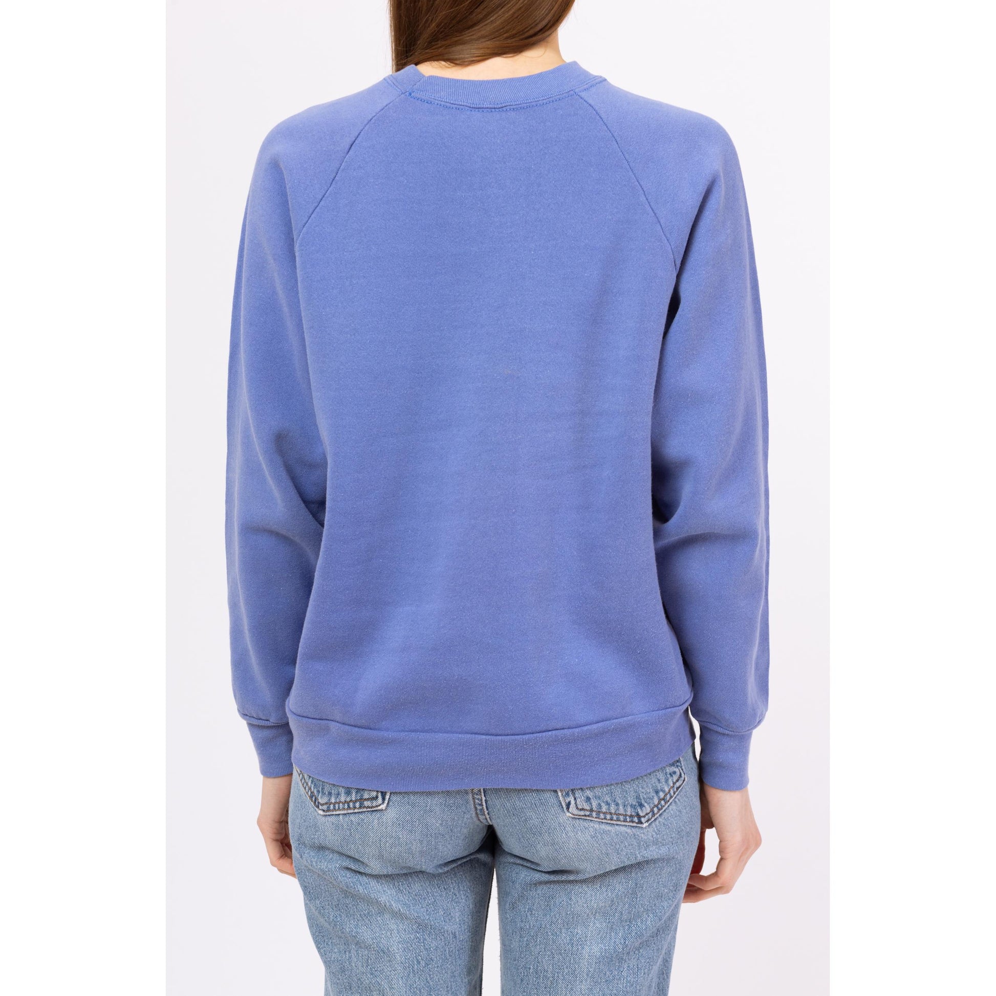 Vintage 80s UCLA Raglan Sleeve Sweatshirt - Medium to Large | Unisex Periwinkle University Graphic Crewneck Pullover