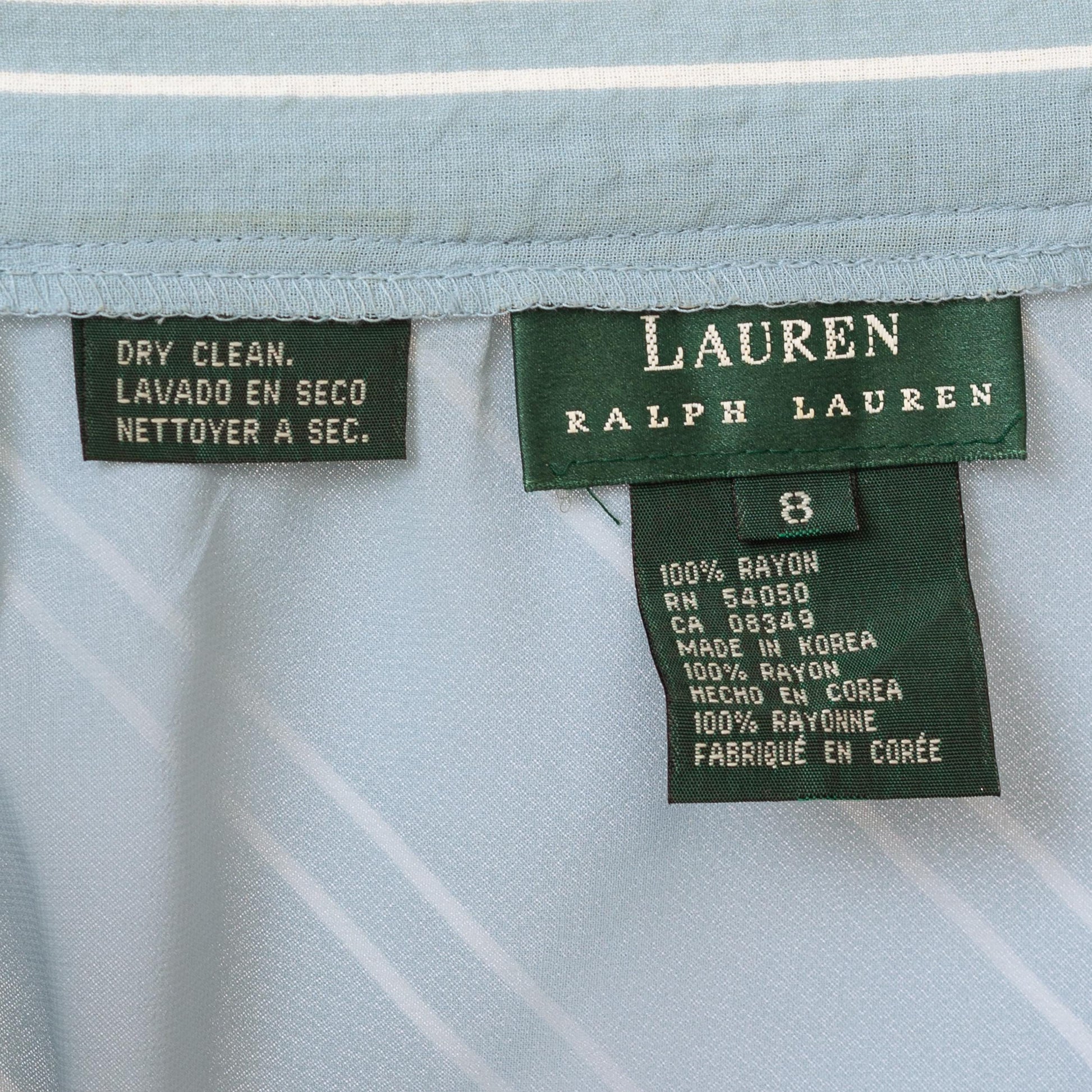Vintage Y2K Ralph Lauren Eggshell Blue Striped Maxi Skirt - Medium, 28" Waist | Boho Soft Girl Flowy Bias Cut Long Skirt
