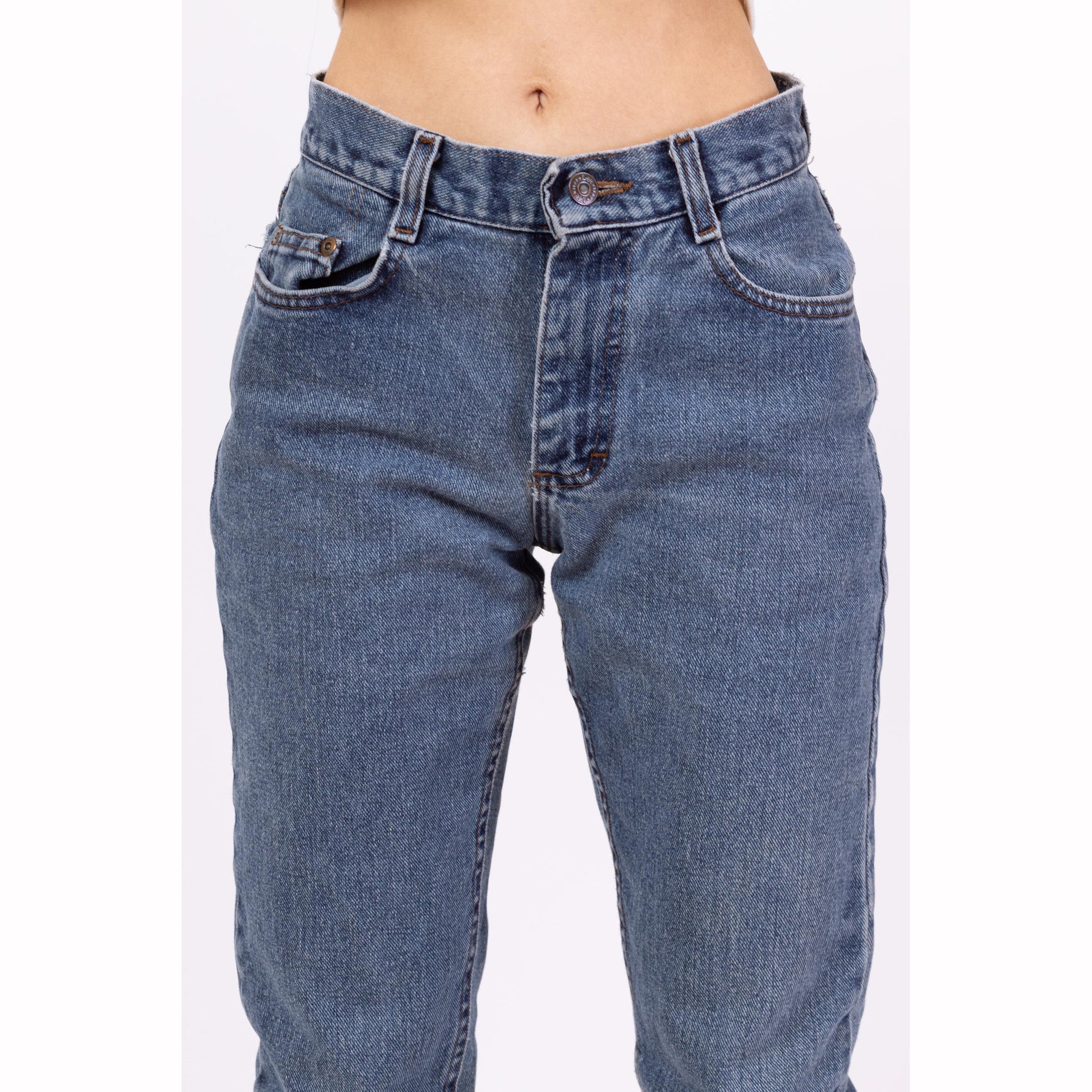 Vintage 90s Lee Mid Rise Stonewash Jeans - Extra Small | Grunge Relaxed Fit Denim Mom Jeans