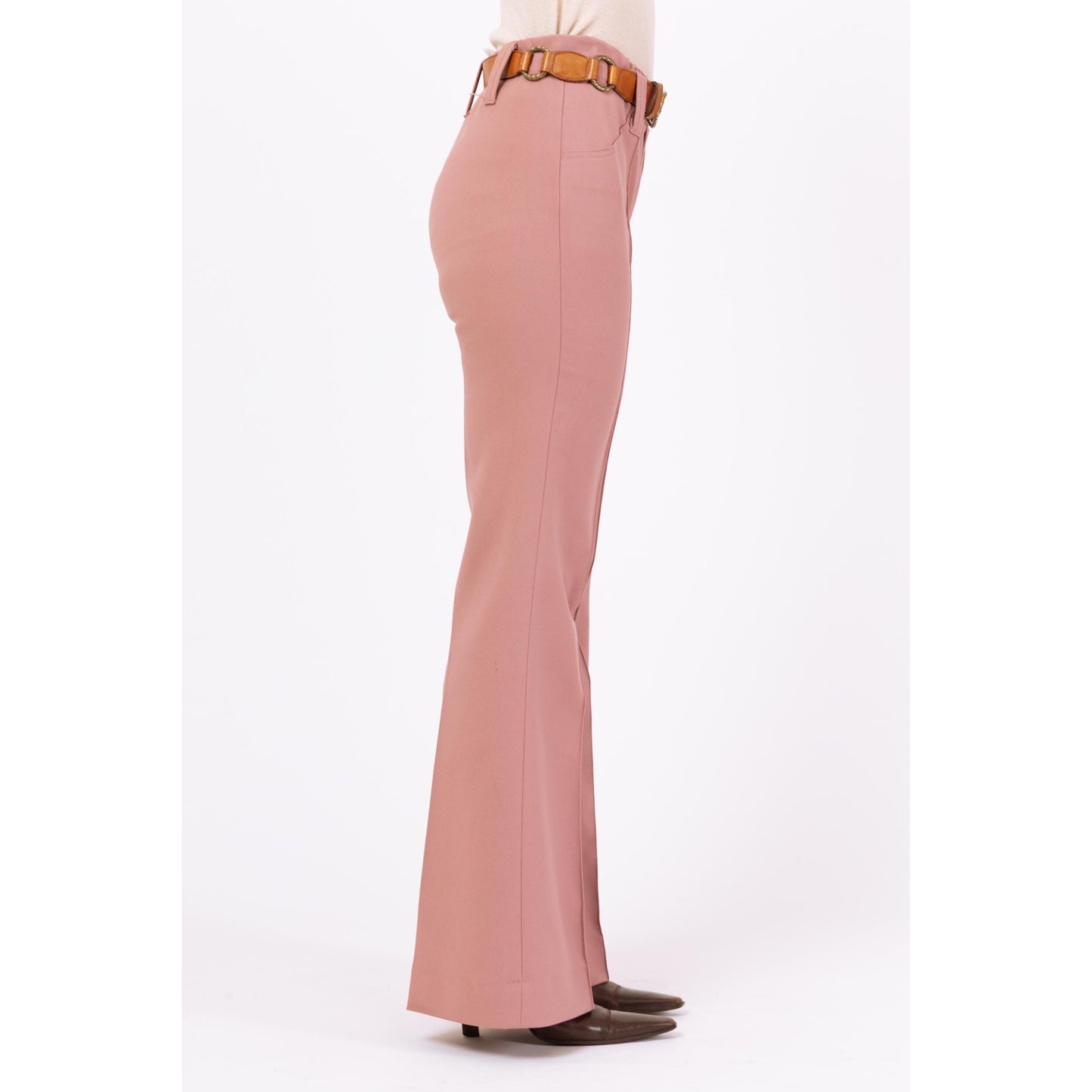 Vintage 70s Dusty Rose Pink Flared Western Pants - Small | H Bar C Ranchwear Trousers, 1970s High Waisted Bootcut Pants