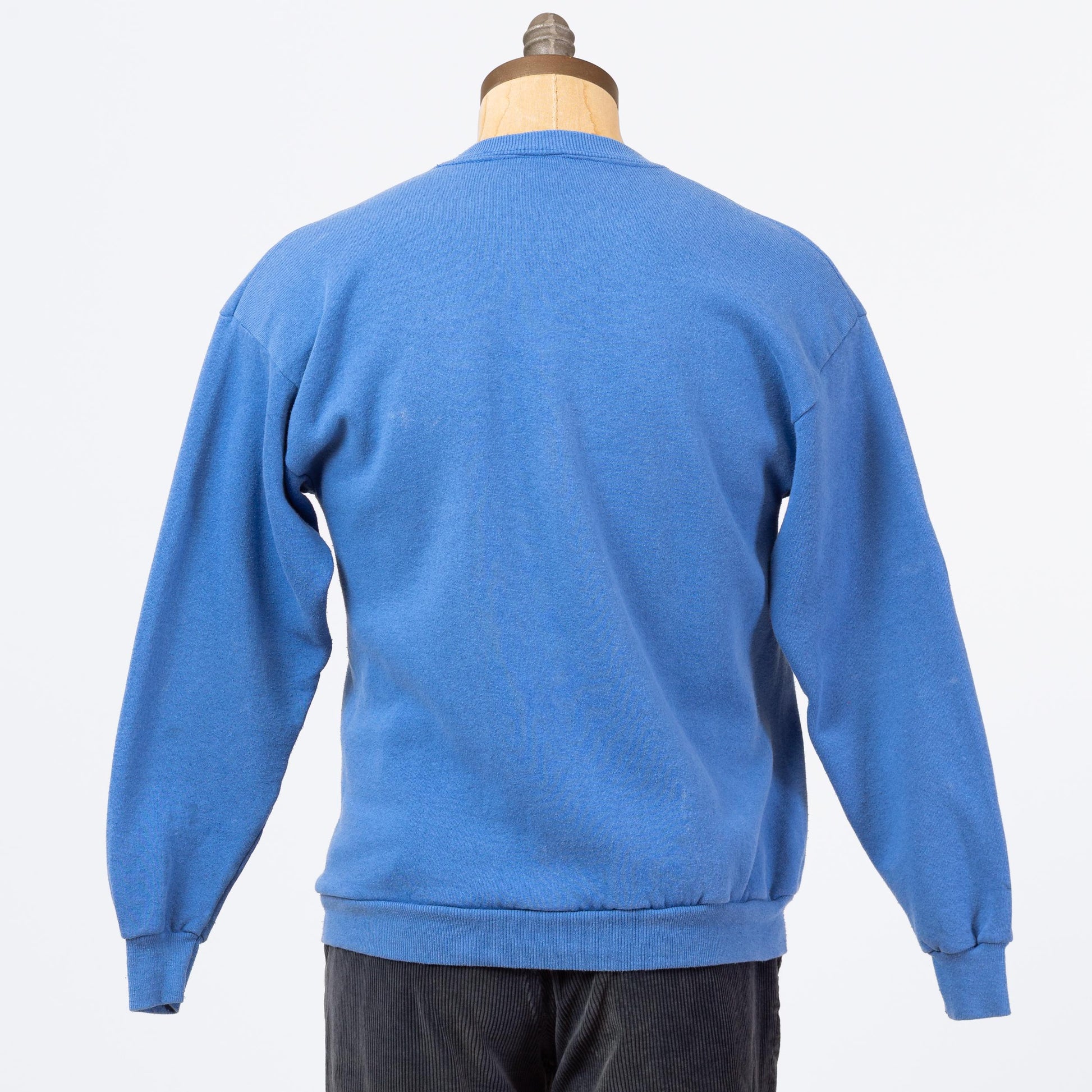 3 Vintage 90s University Of Kansas Jayhawks Sweatshirt - Medium to Large | Blue College Sports Crewneck Pullover Sweater