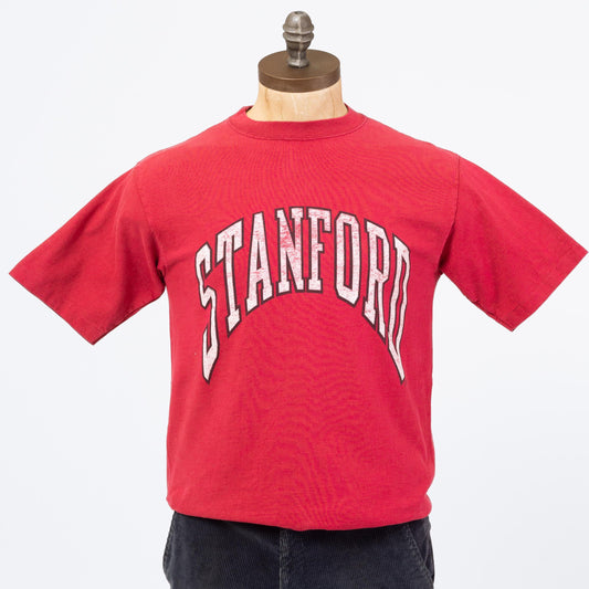 3 Vintage 90s Stanford University Red T Shirt - Medium | College Apparel Distressed Graphic Tee