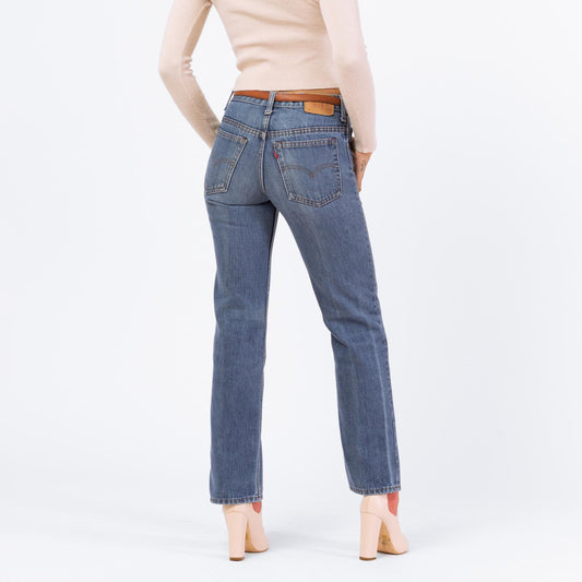 Vintage 80s Levi’s 717 Straight Leg Jeans - Small | Mid Rise Faded Bootcut Denim, Cotton Blend Retro Pants