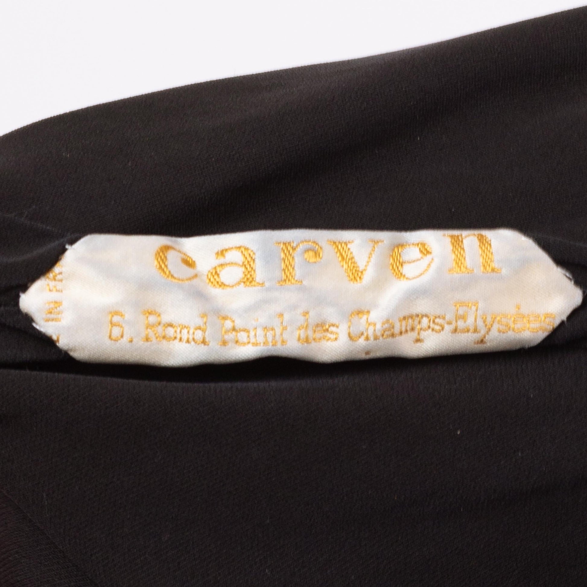 Vintage 60s Carven French Couture Little Black Dress - Medium | 1960s Paris France Long Sleeve Mini Wrap Dress, Cocktail Dress