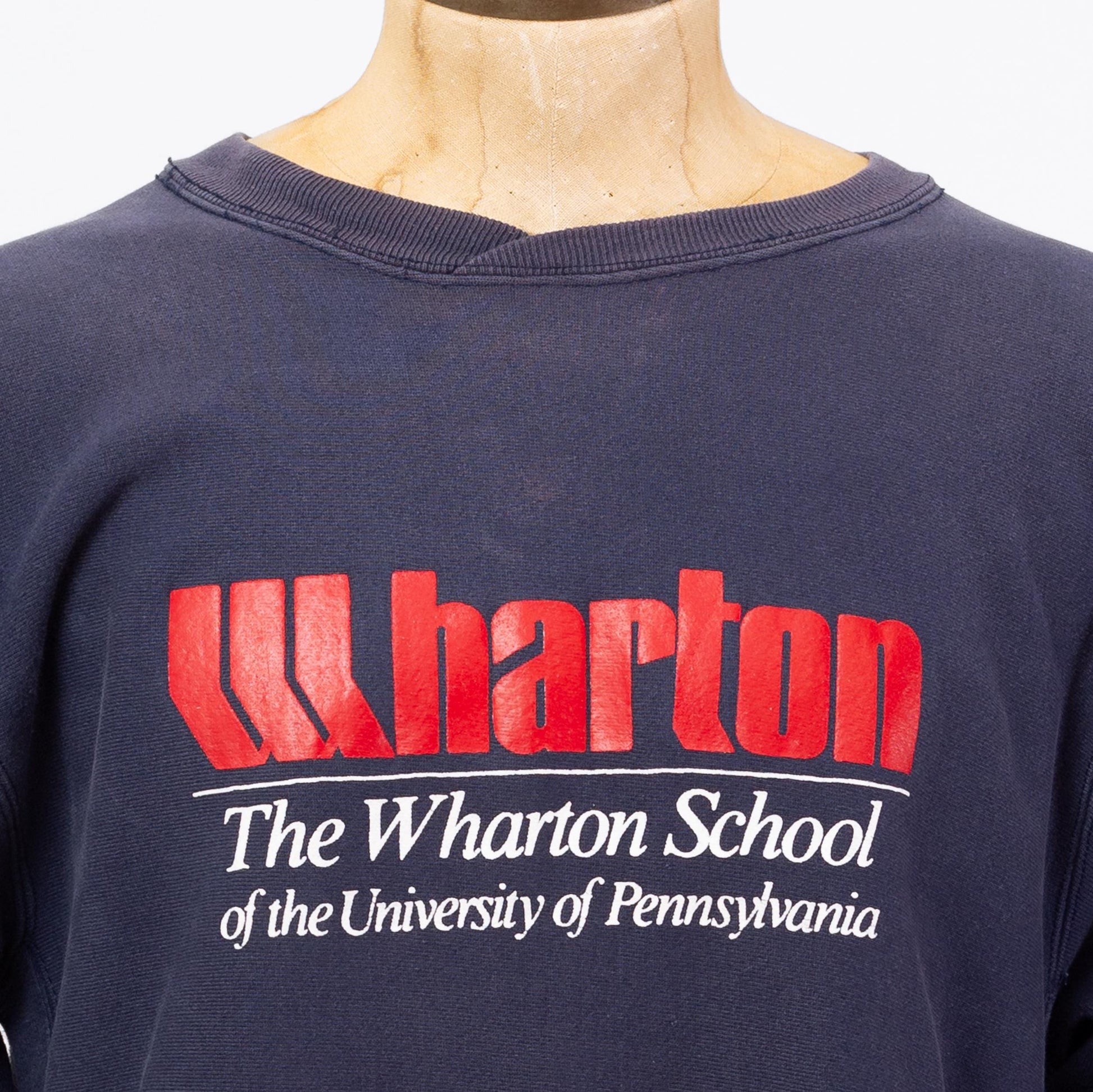 3 Vintage 90s Wharton School University Of Pennsylvania Sweatshirt - Extra Large | Blue Collegiate Graphic Crewneck Pullover Sweater