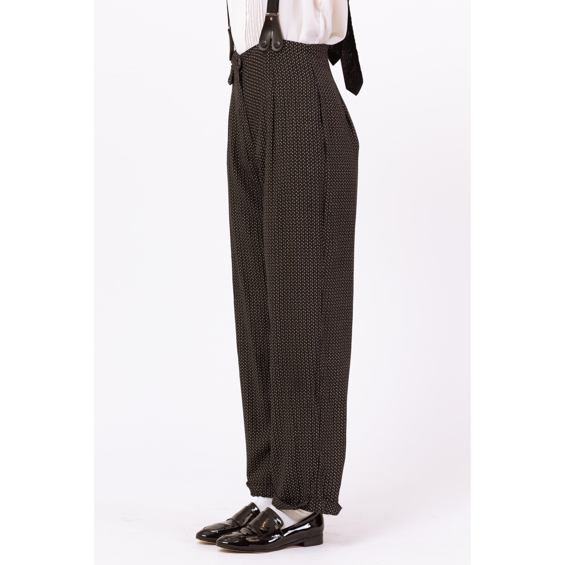 Vintage 90s Suspender Pants - Small | Menswear Style Cross Back Strap Jumpsuit Overall Trousers