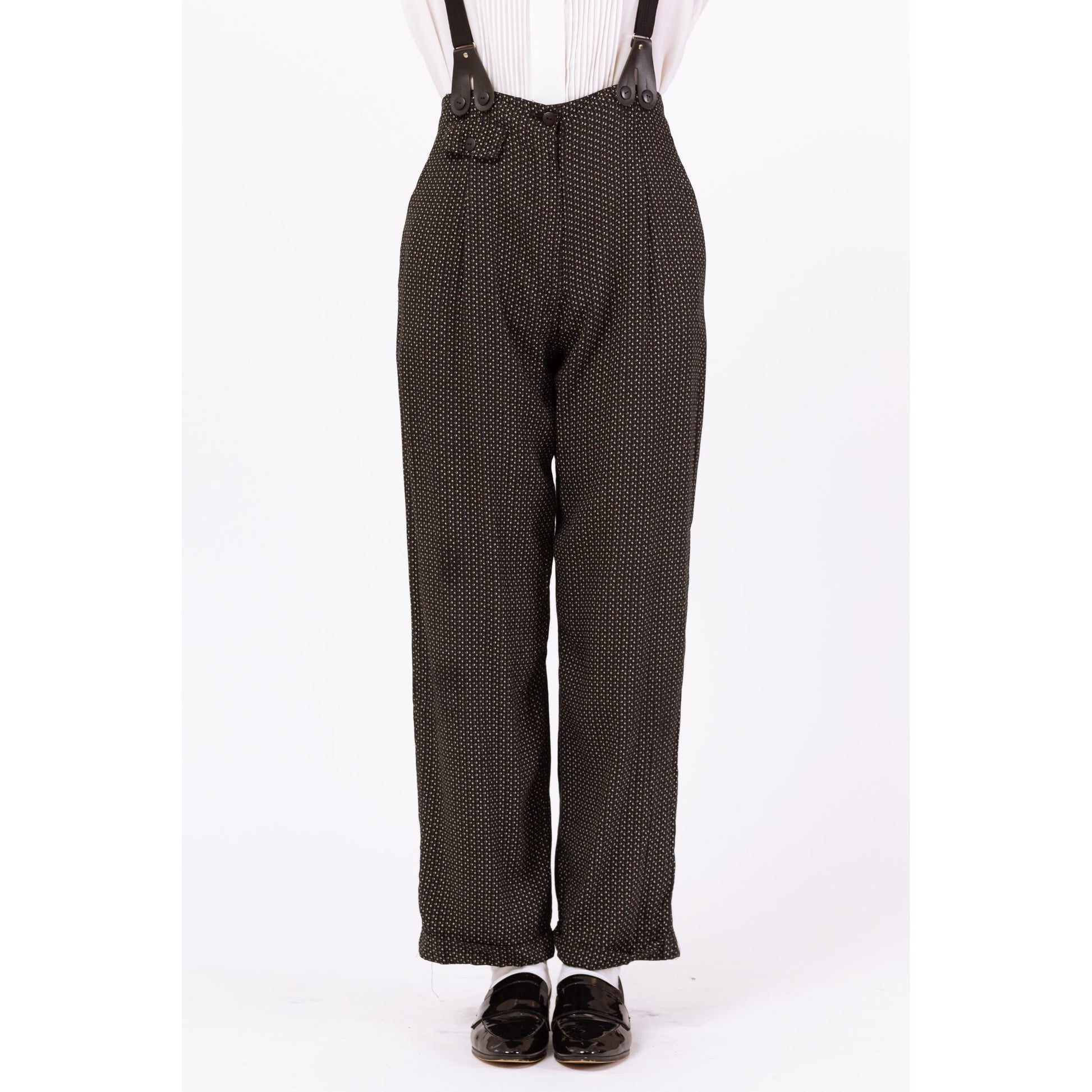 Vintage 90s Suspender Pants - Small | Menswear Style Cross Back Strap Jumpsuit Overall Trousers