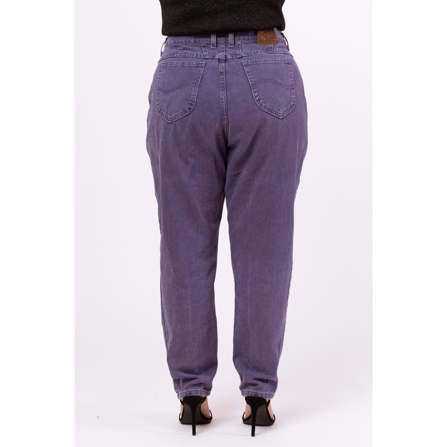 Vintage 90s Purple Lee Jeans - 20W, 38" Waist | High Waisted Tapered Leg Soft Cotton Denim Mom Jeans