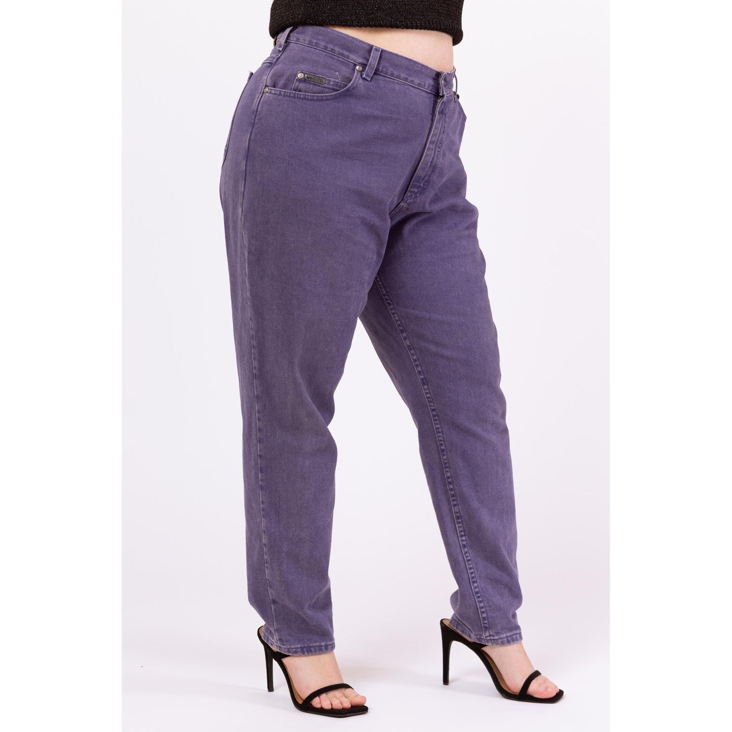Vintage 90s Purple Lee Jeans - 20W, 38" Waist | High Waisted Tapered Leg Soft Cotton Denim Mom Jeans