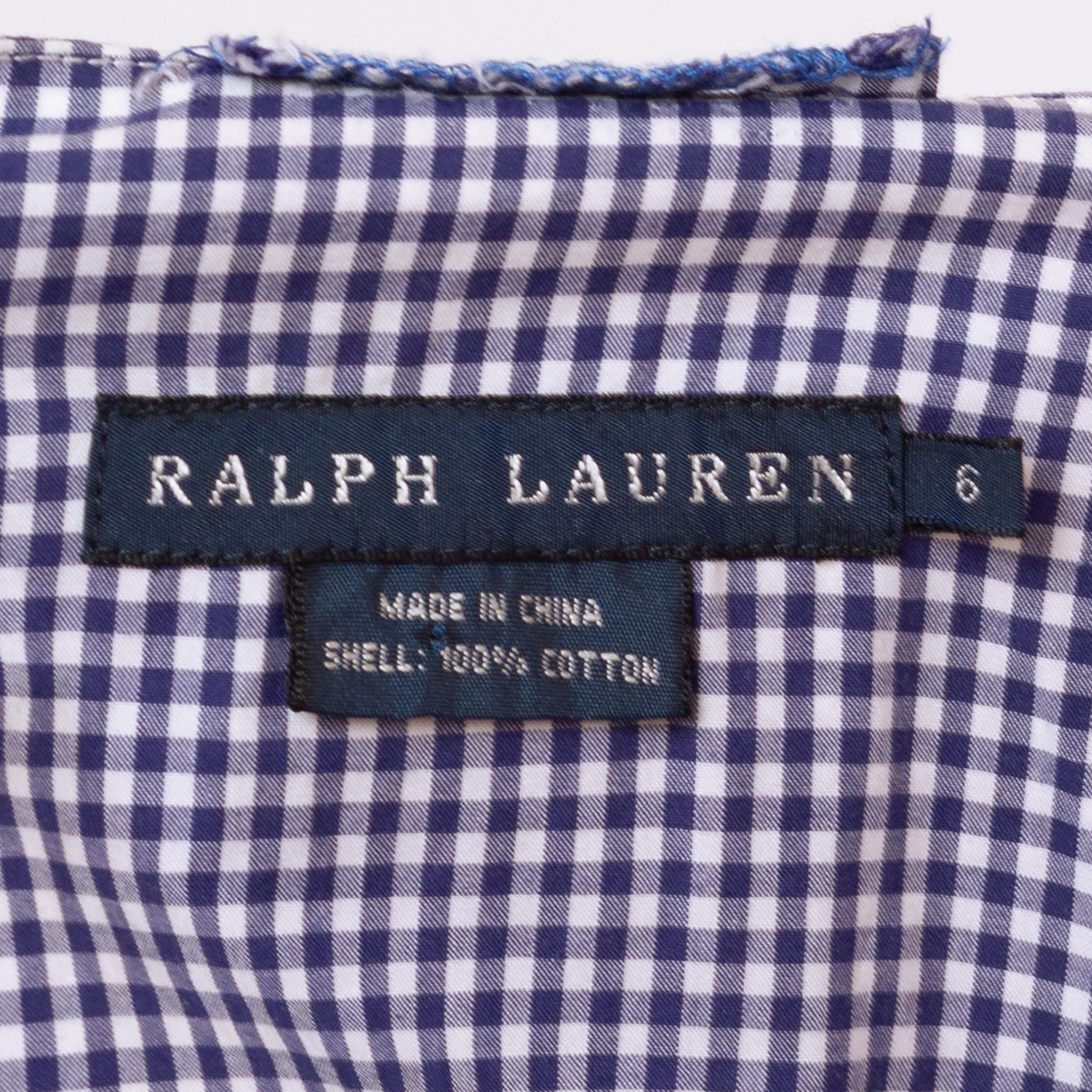 Vintage Y2K Ralph Lauren Blue & White Gingham Sundress - Small, Size 6 | Fit Flare Cotton Midi Dress With Pockets, Preppy Summer Dress