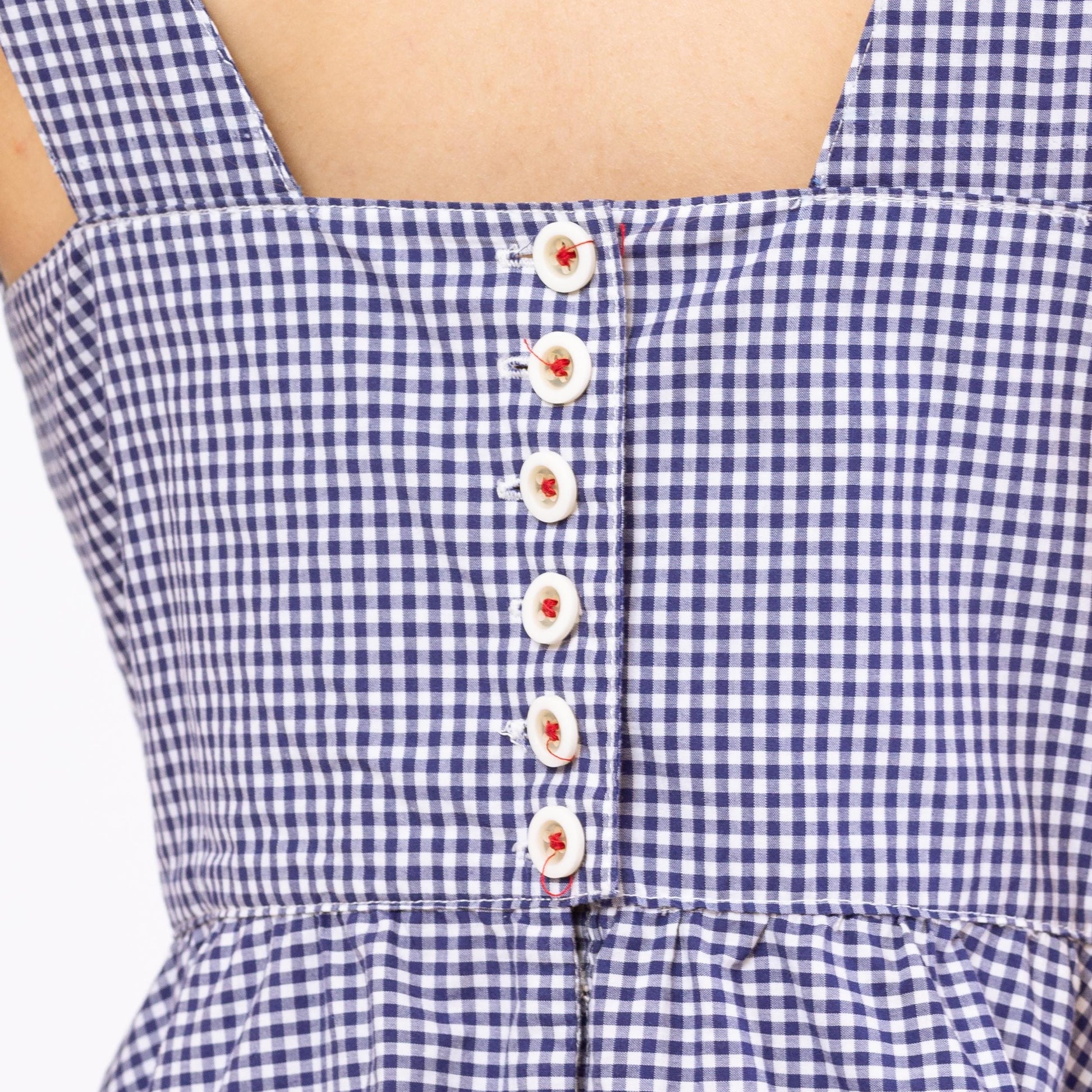 Vintage Y2K Ralph Lauren Blue & White Gingham Sundress - Small, Size 6 | Fit Flare Cotton Midi Dress With Pockets, Preppy Summer Dress