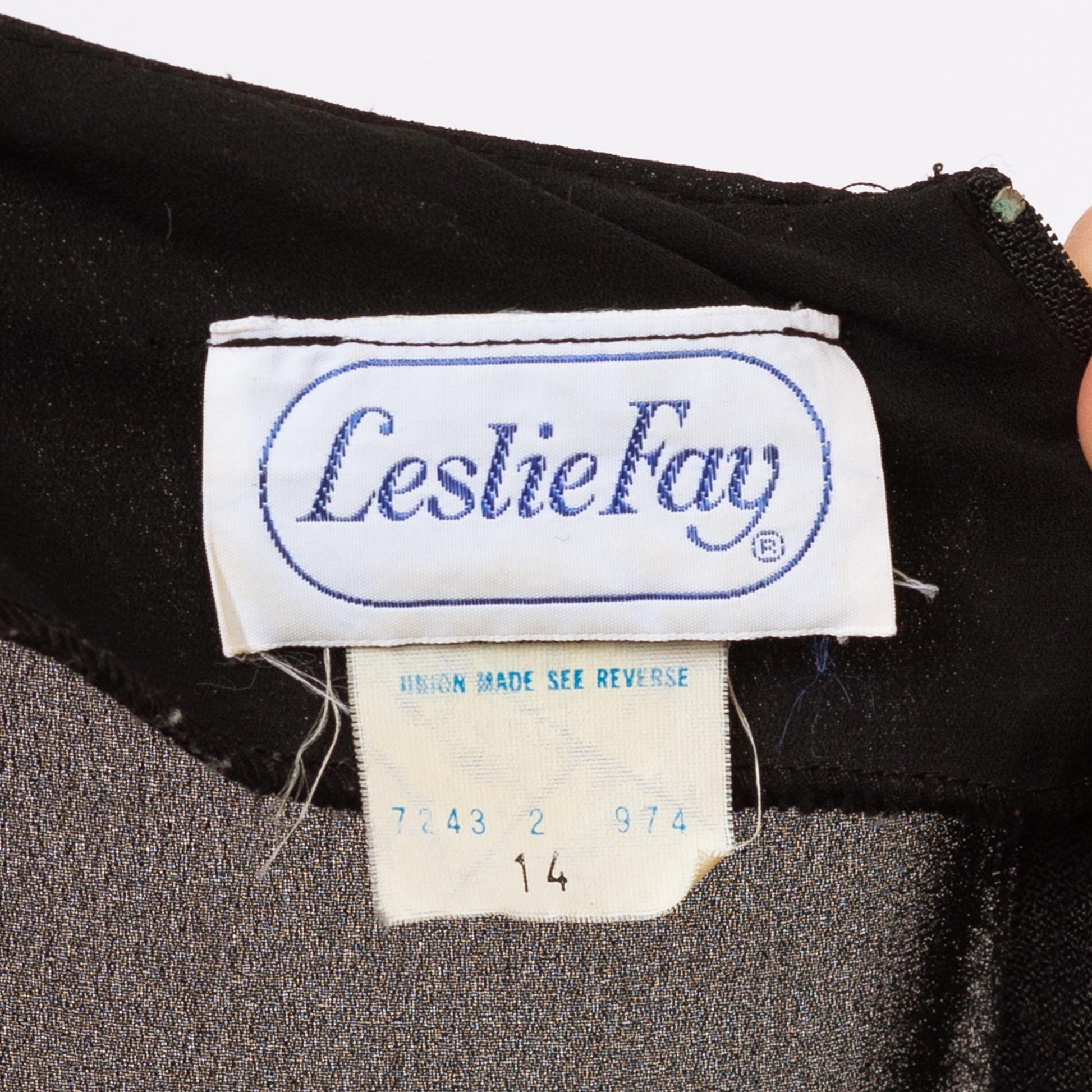 Vintage 70s Sheer Black Balloon Sleeve Cocktail Dress - Medium | Leslie Fay Belted Pleated Long Sleeve Midi Party Dress