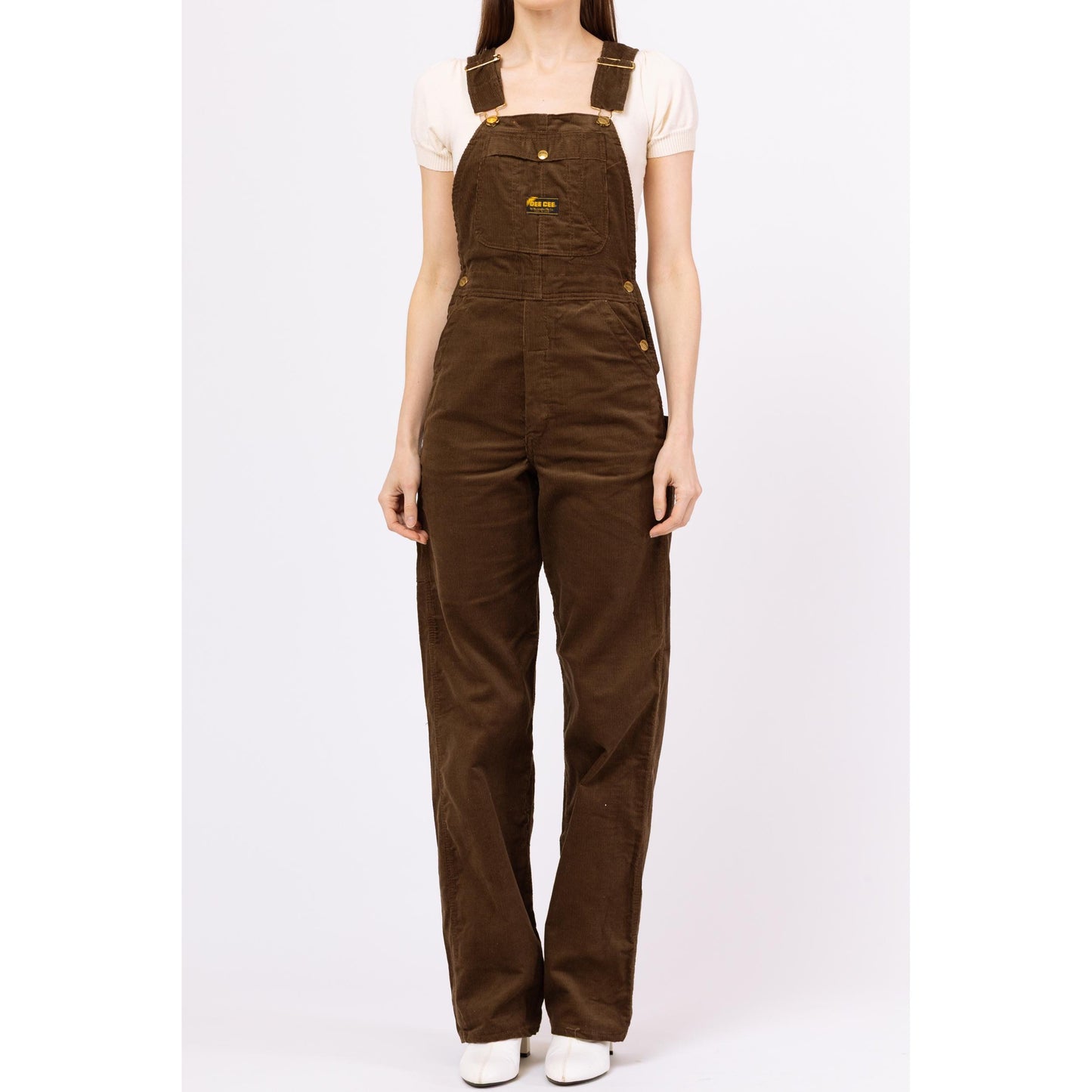 Vintage 60s 70s Washington Dee Cee Brown Corduroy Overalls NWT - XS to Small | 1970s Workwear, Cotton Bib Overall Pants Dungarees