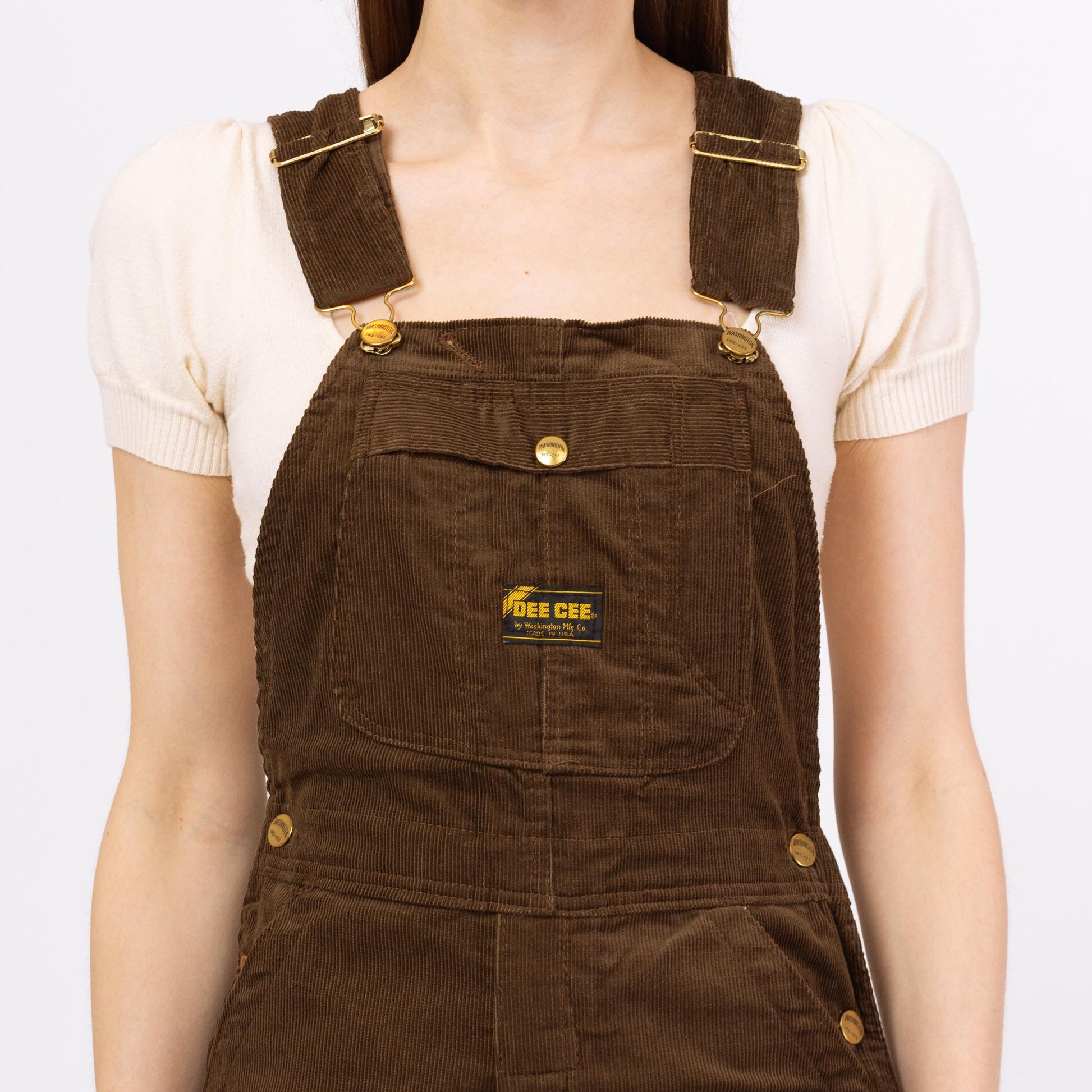 Vintage 60s 70s Washington Dee Cee Brown Corduroy Overalls NWT - XS to Small | 1970s Workwear, Cotton Bib Overall Pants Dungarees