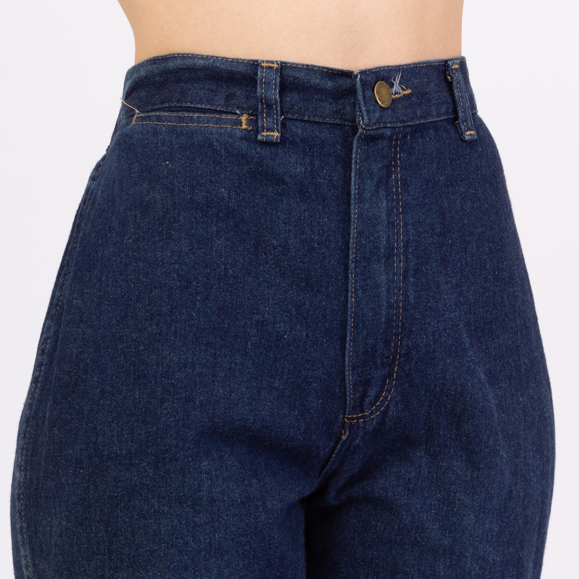 Vintage 80s Rustler High Waisted Dark Wash Jeans - Medium, 28" | Western High Rise Mom Jeans, Tapered Leg Denim